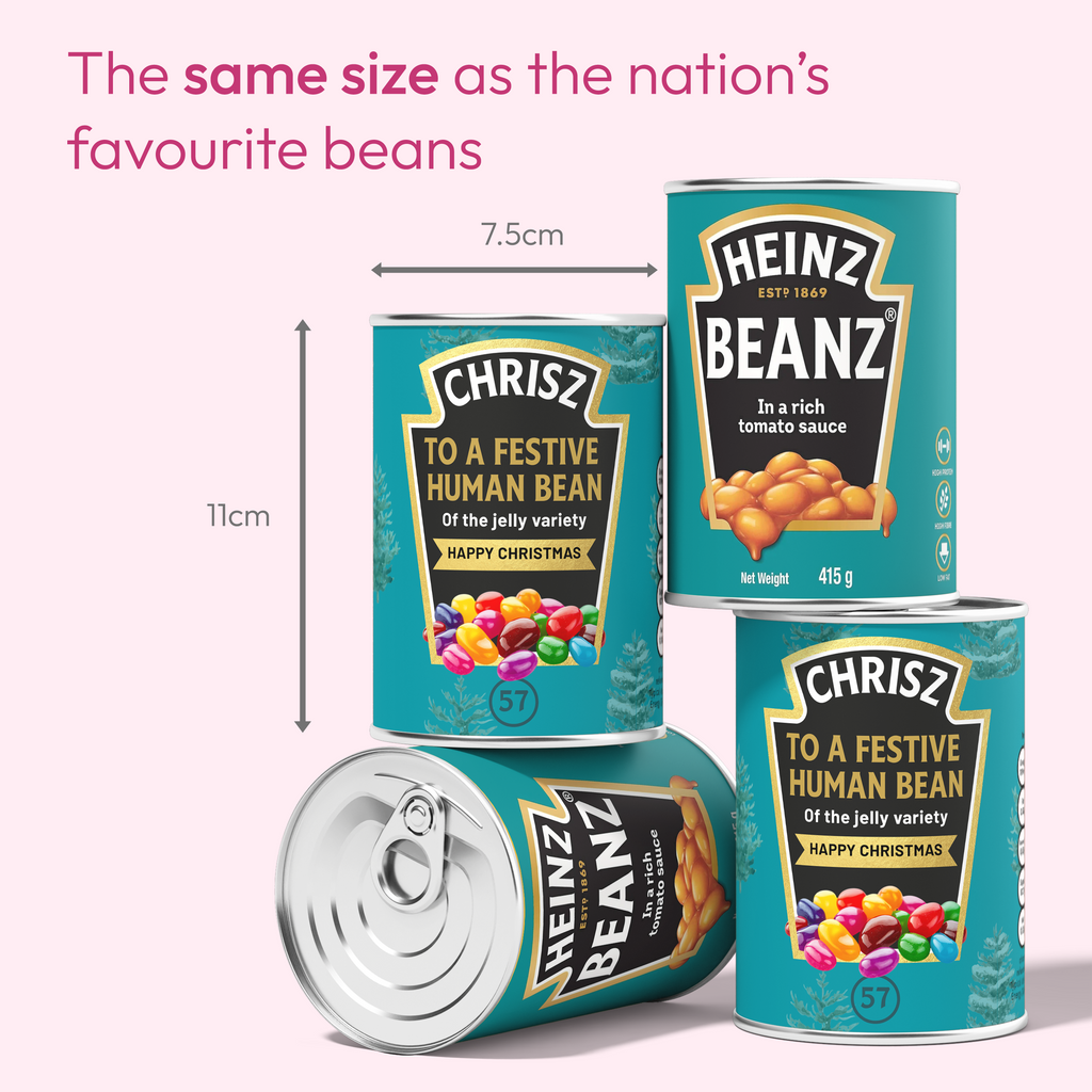 Festive Christmas Personalised Beans - Jelly Bean Tin Xmas Gift