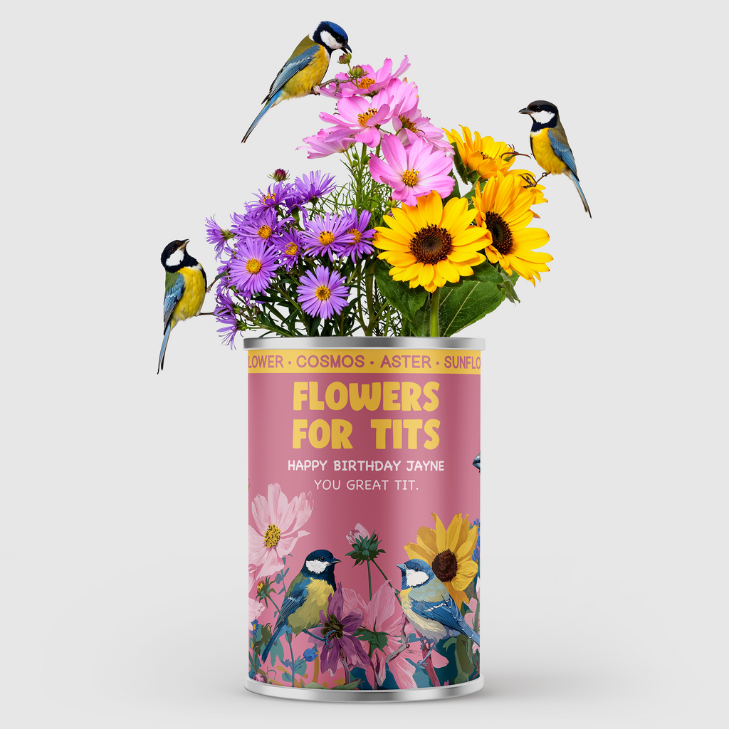 Personalised Flowers For Tits Tin - Grow Your Own Flowers | Gift For Tit Lovers