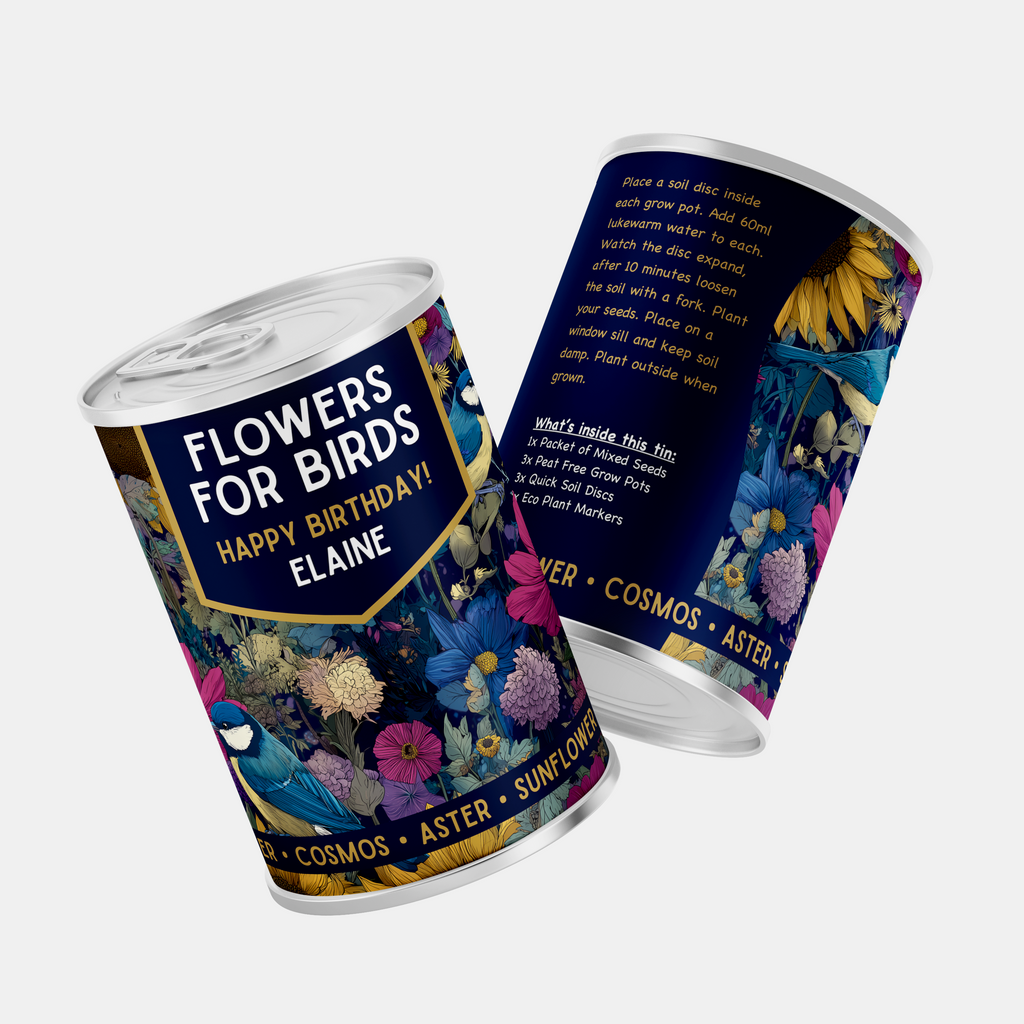 Personalised Flowers For Birds Tin - Grow Your Own Flowers | Gift For Bird Lovers