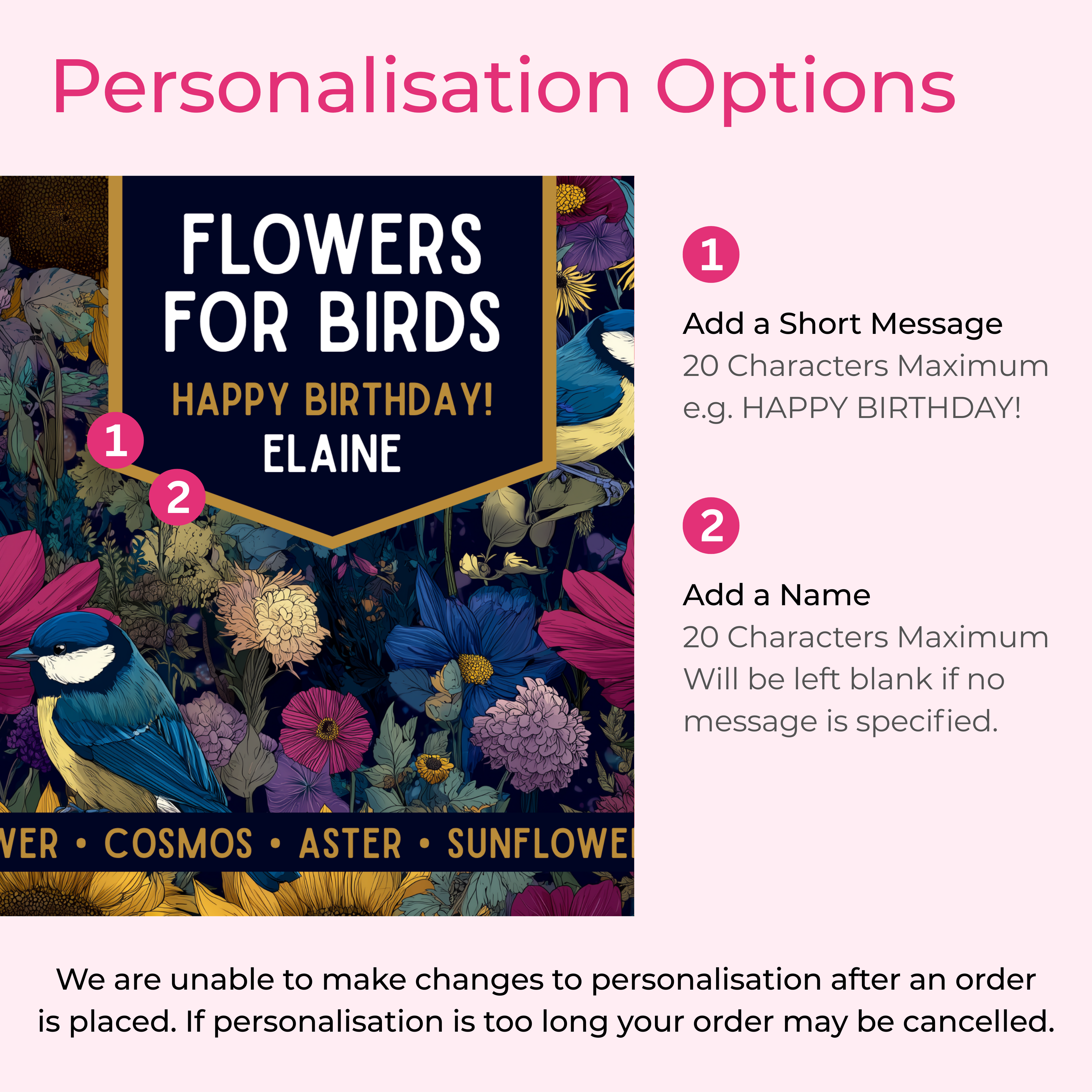 Personalised Flowers For Birds Tin - Grow Your Own Flowers | Gift For Bird Lovers