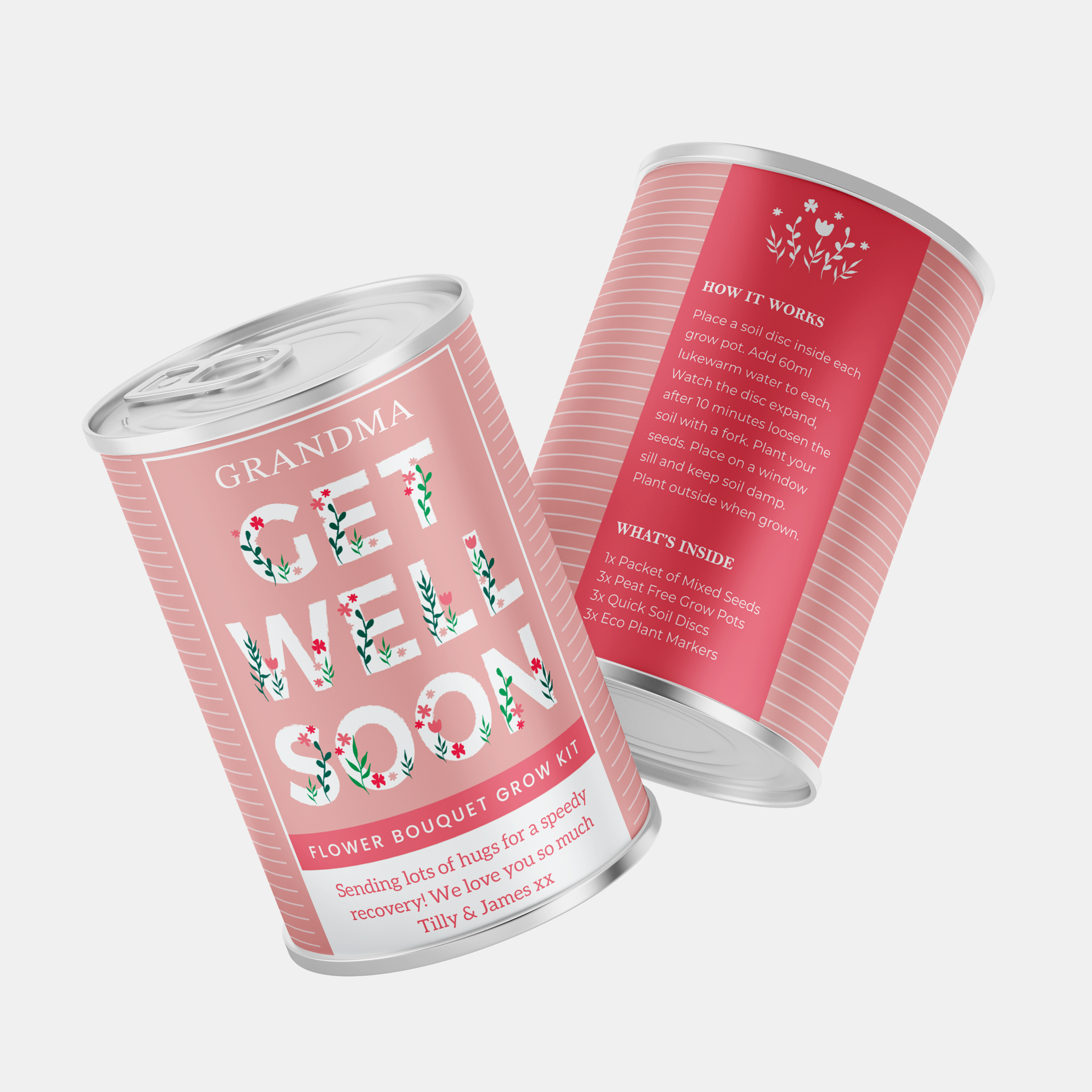 Get Well Soon Flower Tin - Personalised Flower Tin | Grow Your Own Flowers