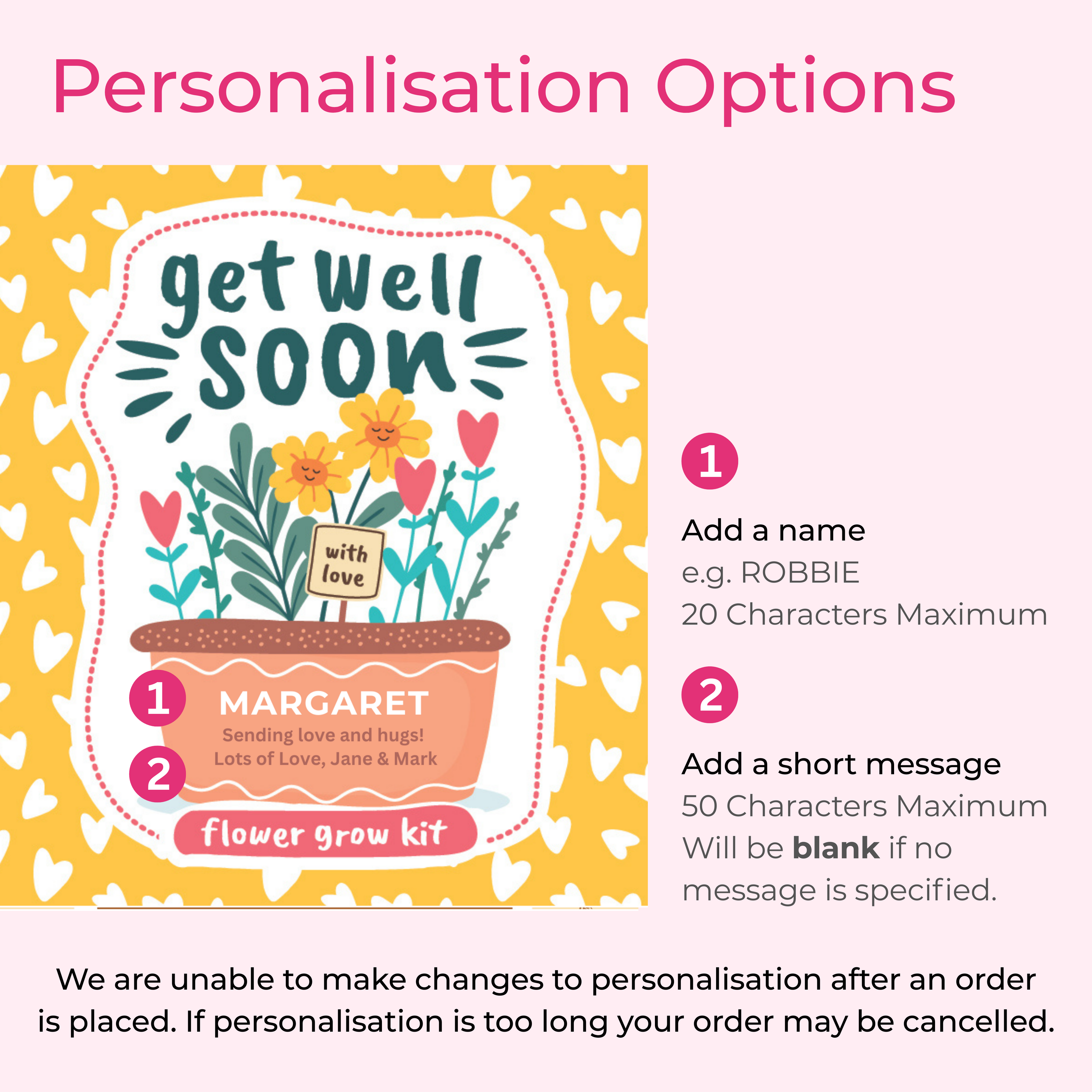Get Well Soon Flower Tin - Personalised Flower Tin | Grow Your Own Flowers