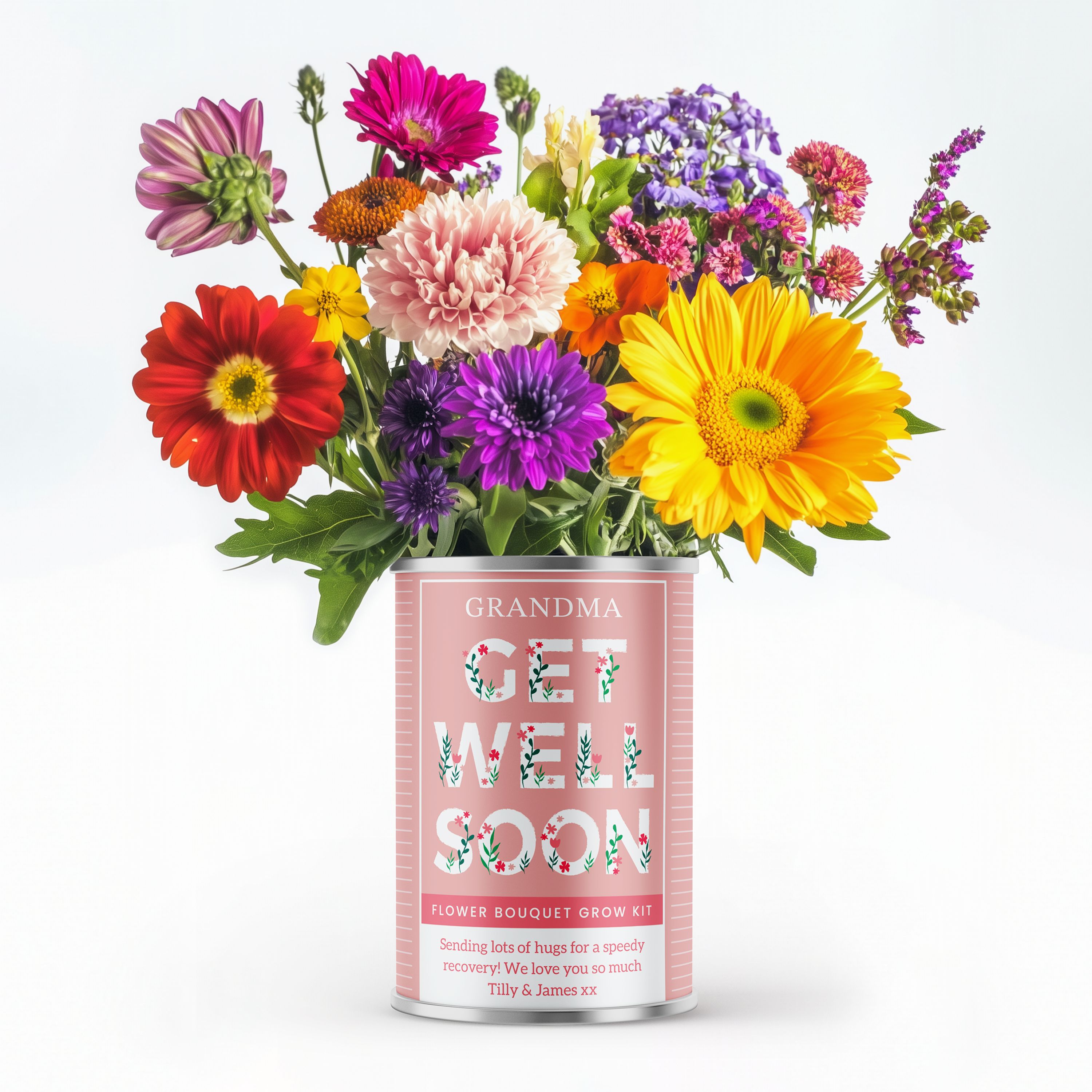 Get Well Soon Flower Tin - Personalised Flower Tin | Grow Your Own Flowers