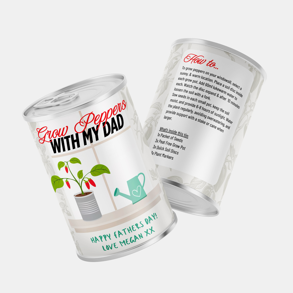 Personalised Grow Your Own Peppers Vegetable in a Tin