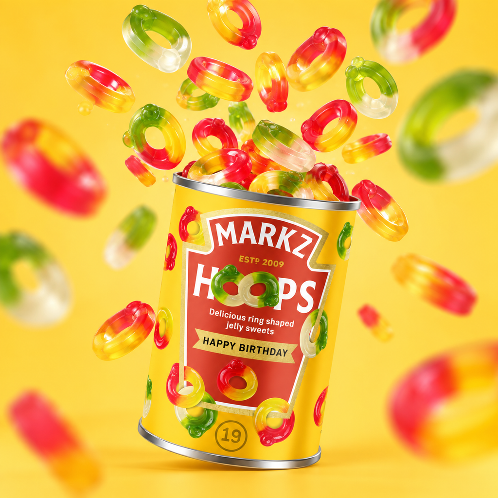 Personalised Spaghetti Hoops – Friendship Rings Sweet Tin Birthday Gift