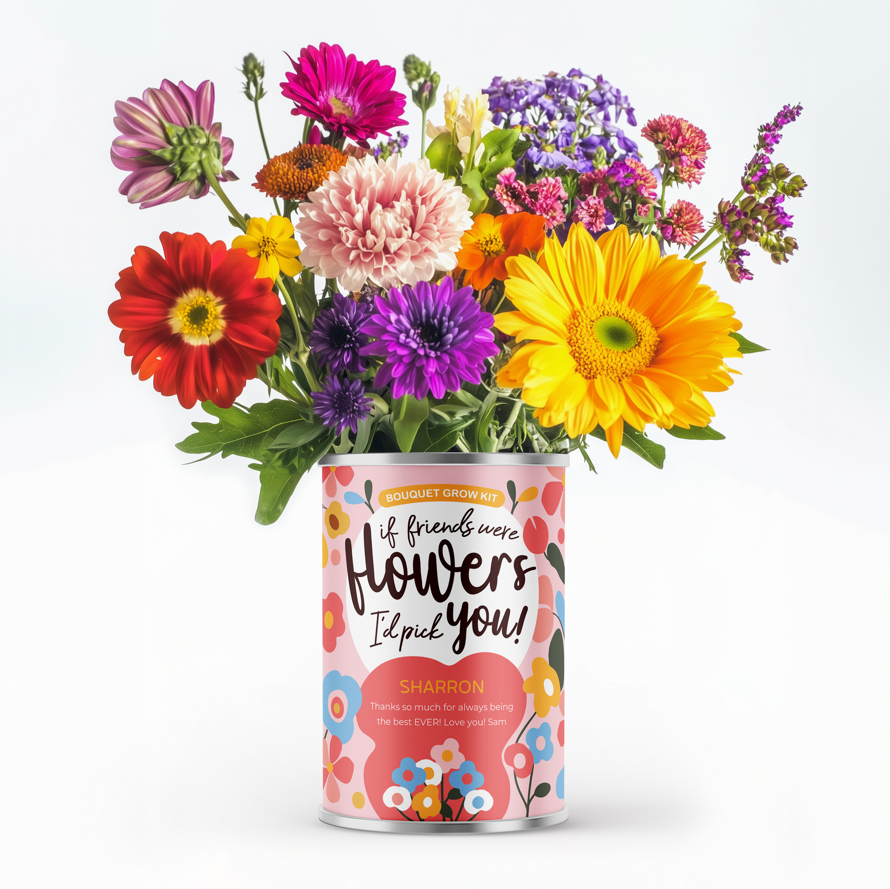 I'd Pick You Flower Tin - Personalised Flower Tin | Grow Your Own Flowers | Best Friend Gift
