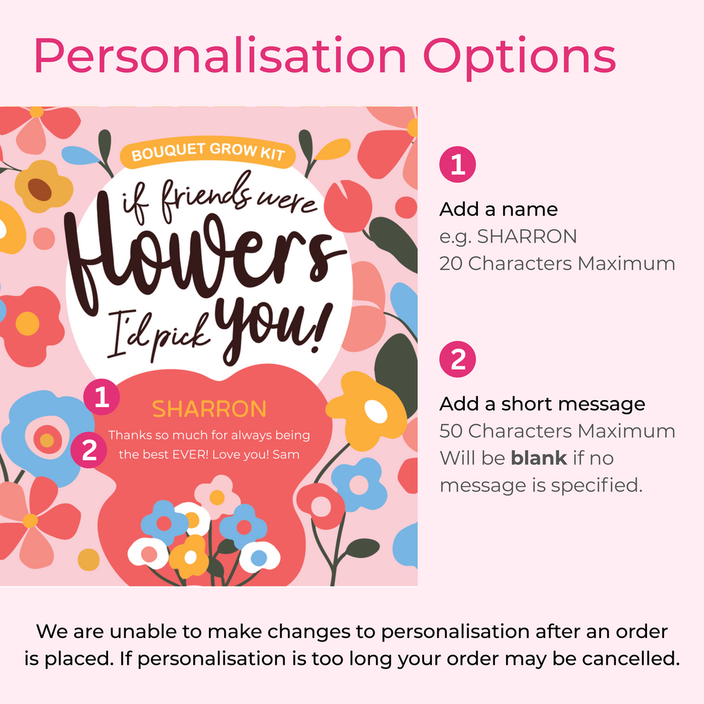 I'd Pick You Flower Tin - Personalised Flower Tin | Grow Your Own Flowers | Best Friend Gift