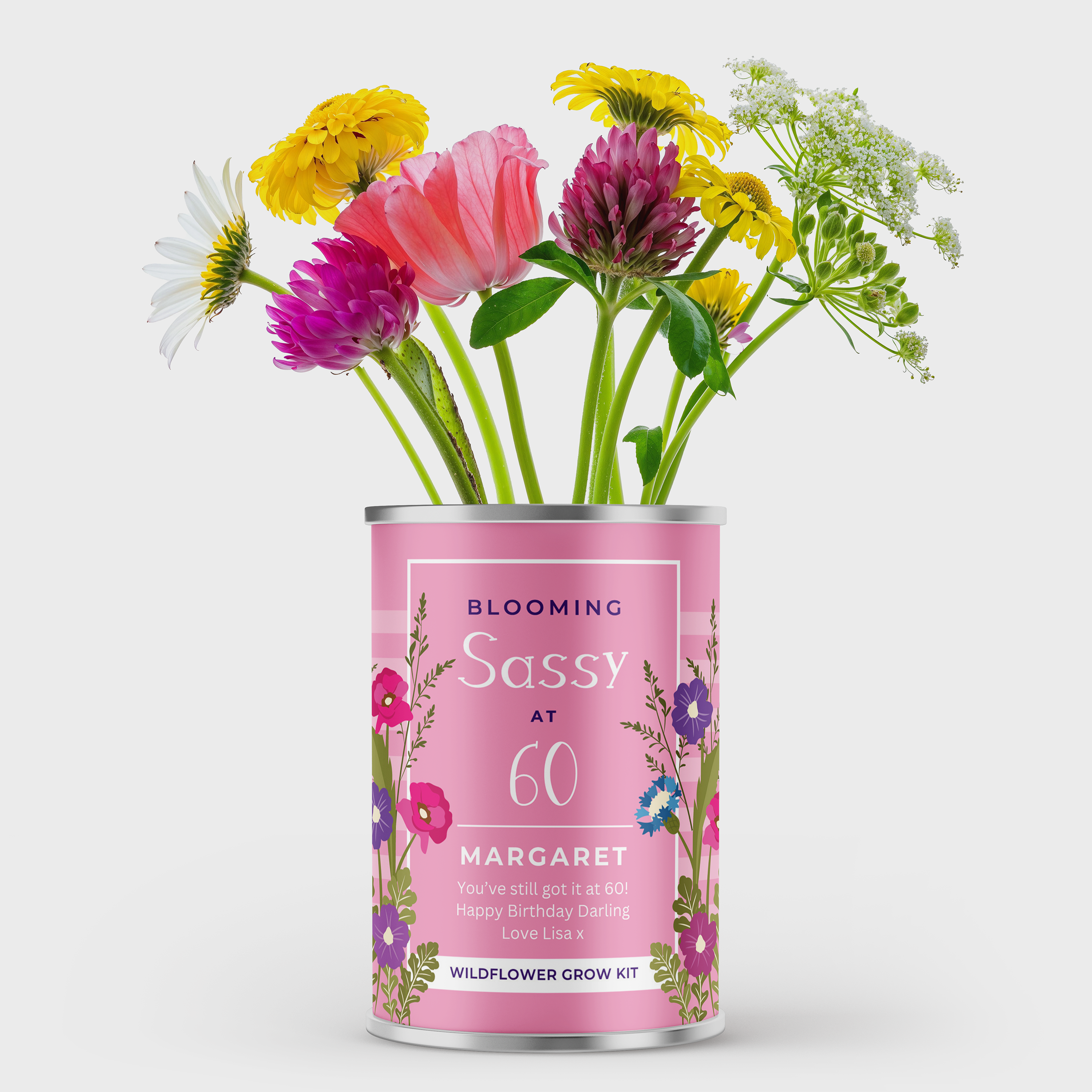 Sassy At Flowers Tin - Choice of Ages | Birthday Gift | Grow Your Own Flowers