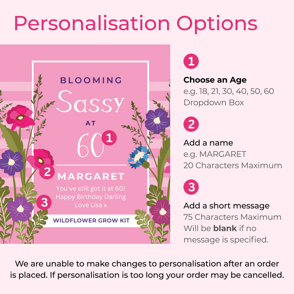Sassy At Flowers Tin - Choice of Ages | Birthday Gift | Grow Your Own Flowers