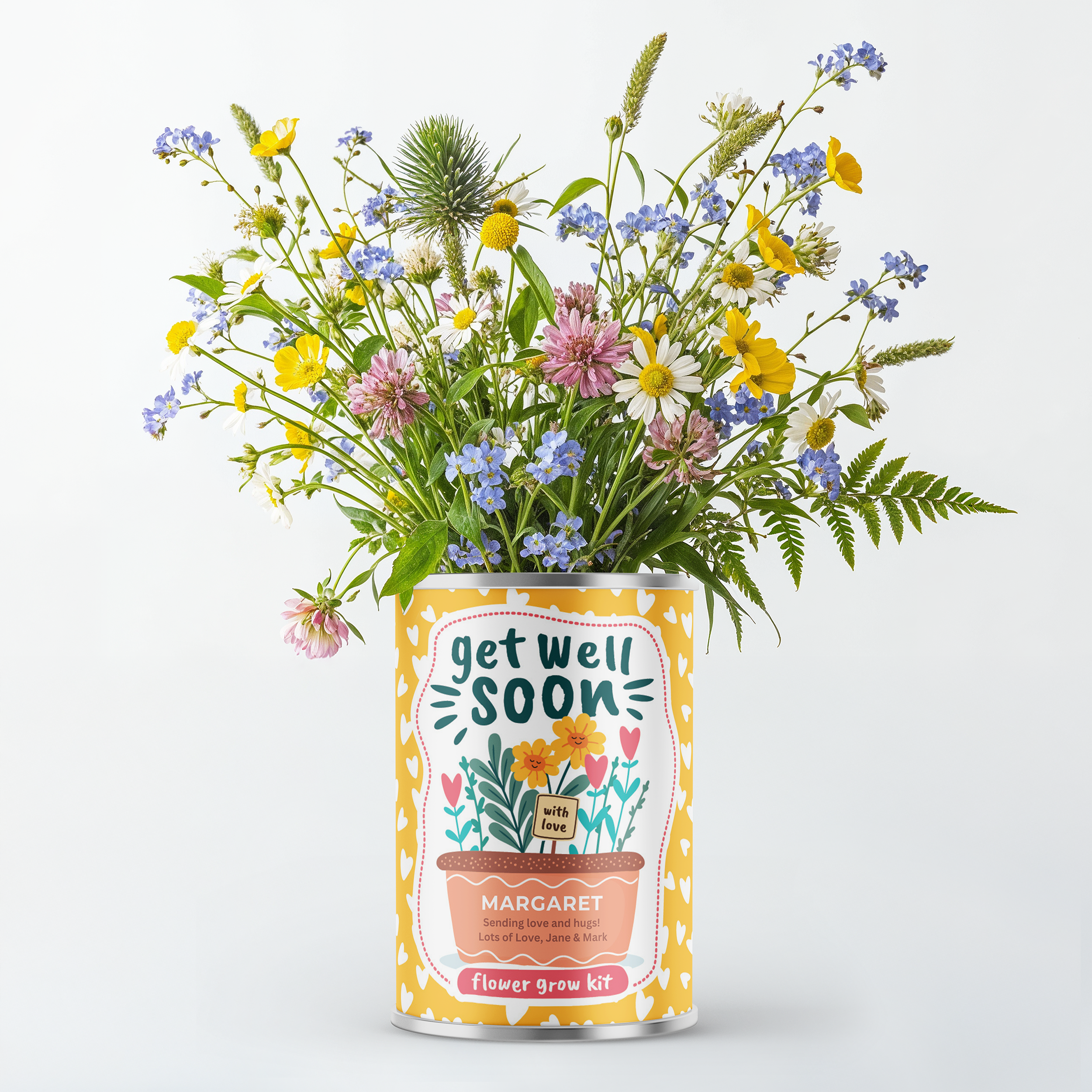Get Well Soon Flower Tin - Personalised Flower Tin | Grow Your Own Flowers