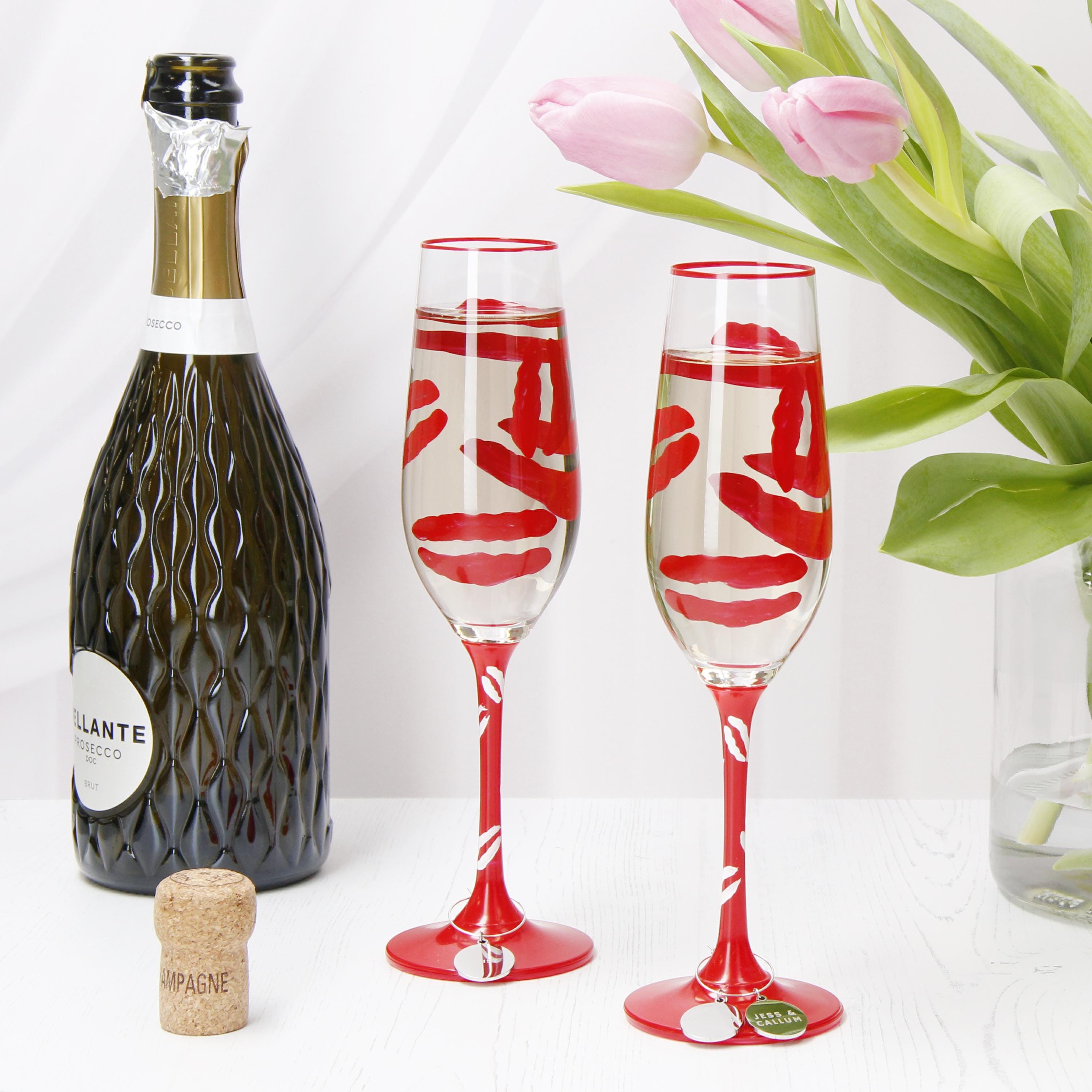 Heart Wine Glass Gift Set of 2 -  Wine Gift for Her | Girlfriend | Wife | Mum | Couples