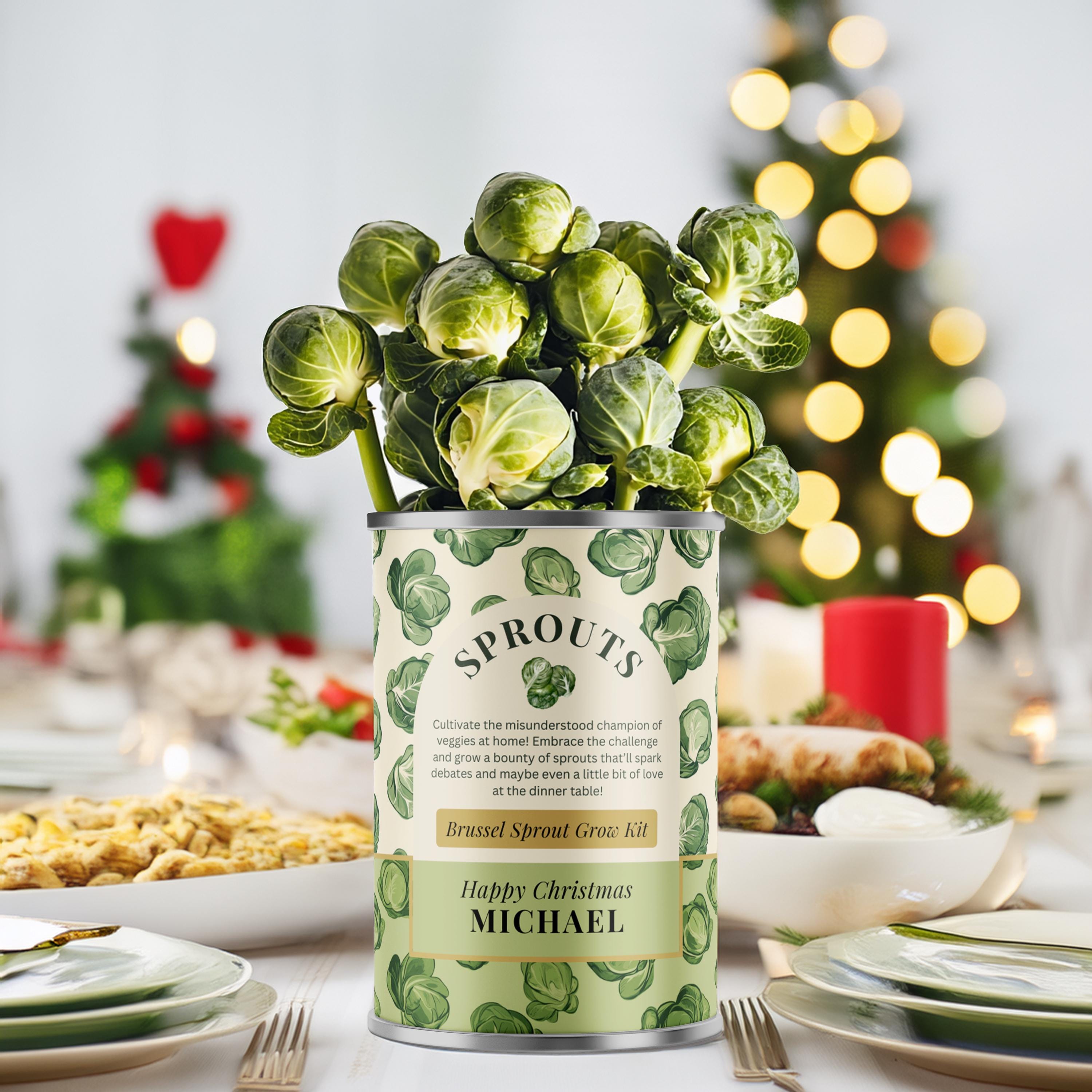 Personalised Grow Your Own Brussel Sprouts Tin - Secret Santa Gift | Christmas Gift Main image