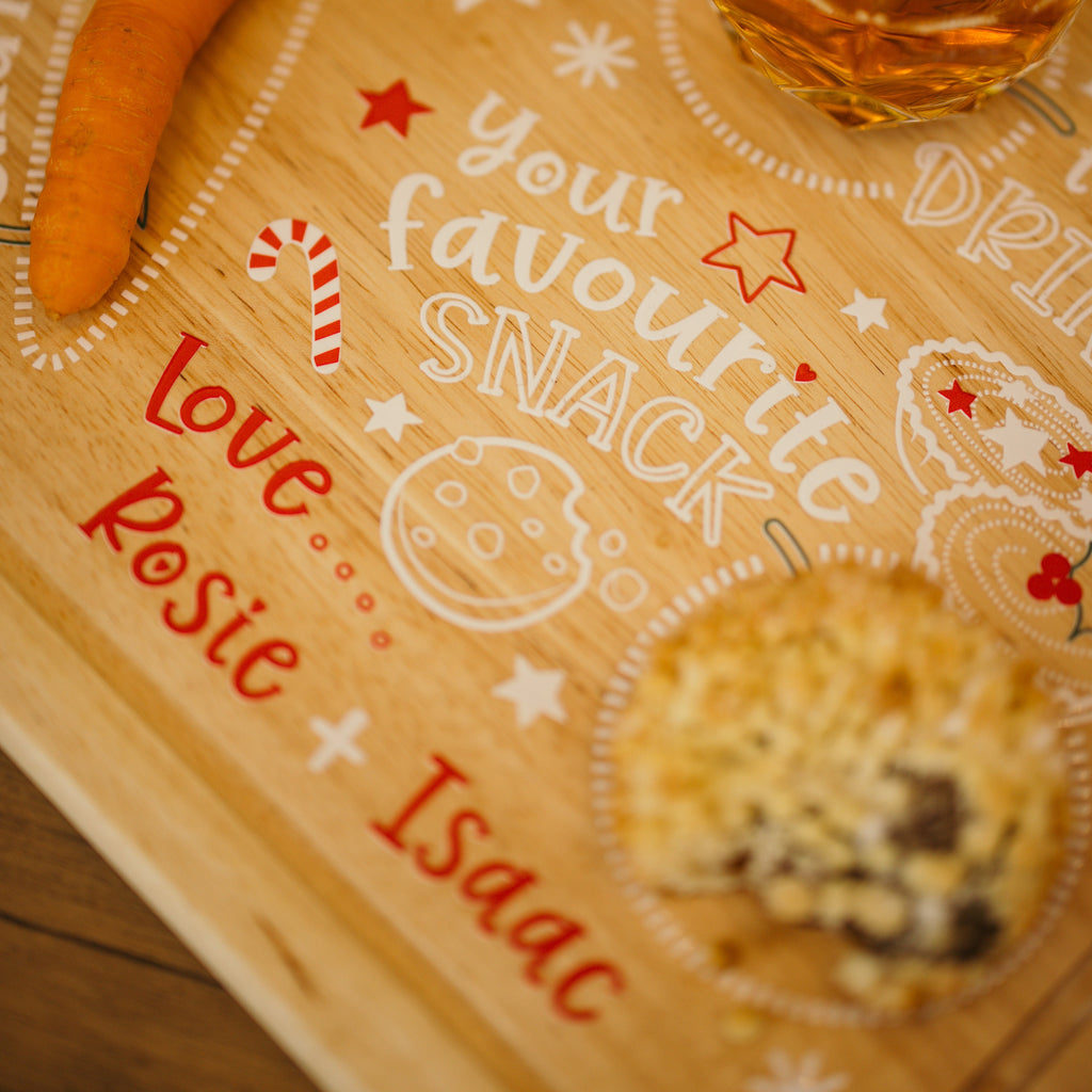 Personalised Christmas Eve Wooden Treat Board for Santa