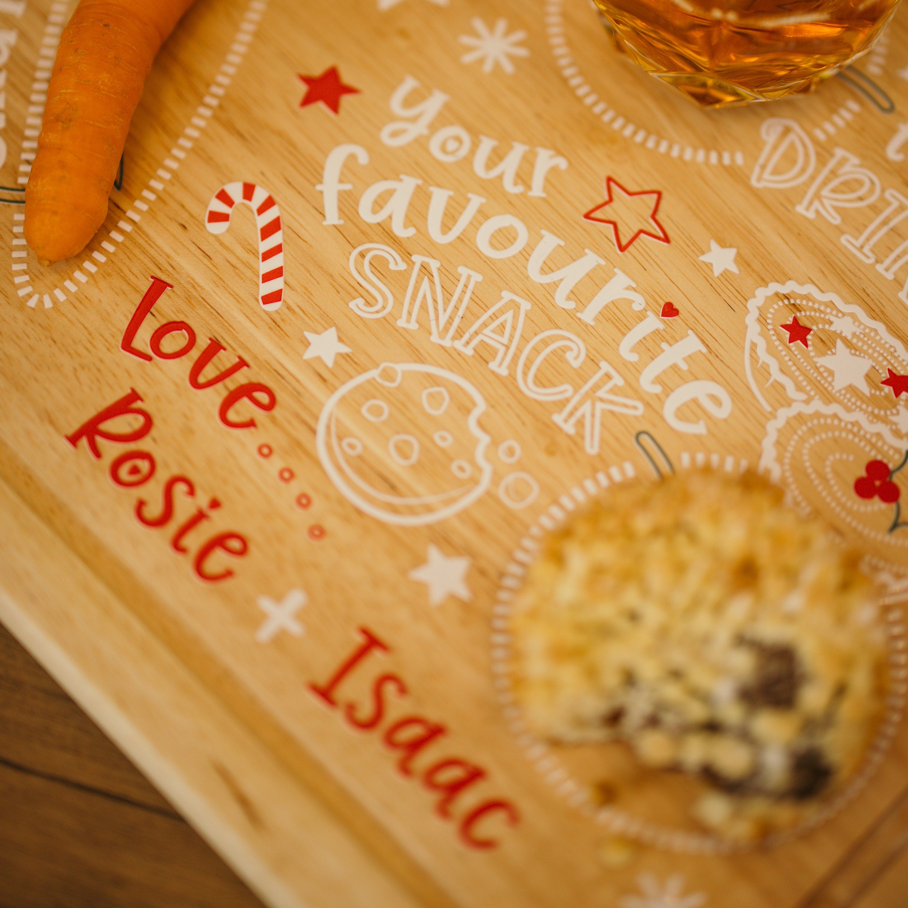 Personalised Christmas Eve Wooden Treat Board for Santa