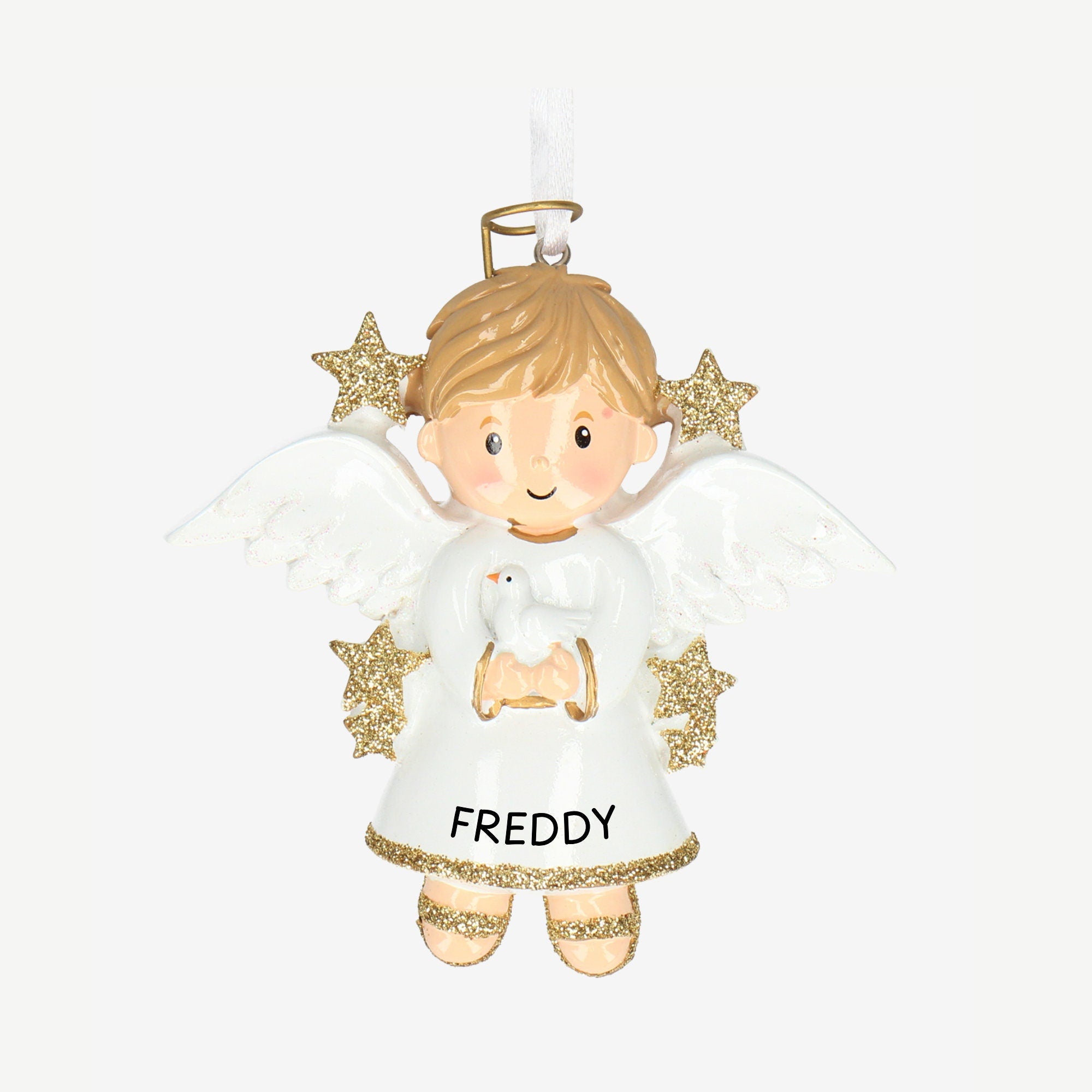 Personalised Christmas Tree Bauble - Angel design | Personalised Christmas Decor Main image