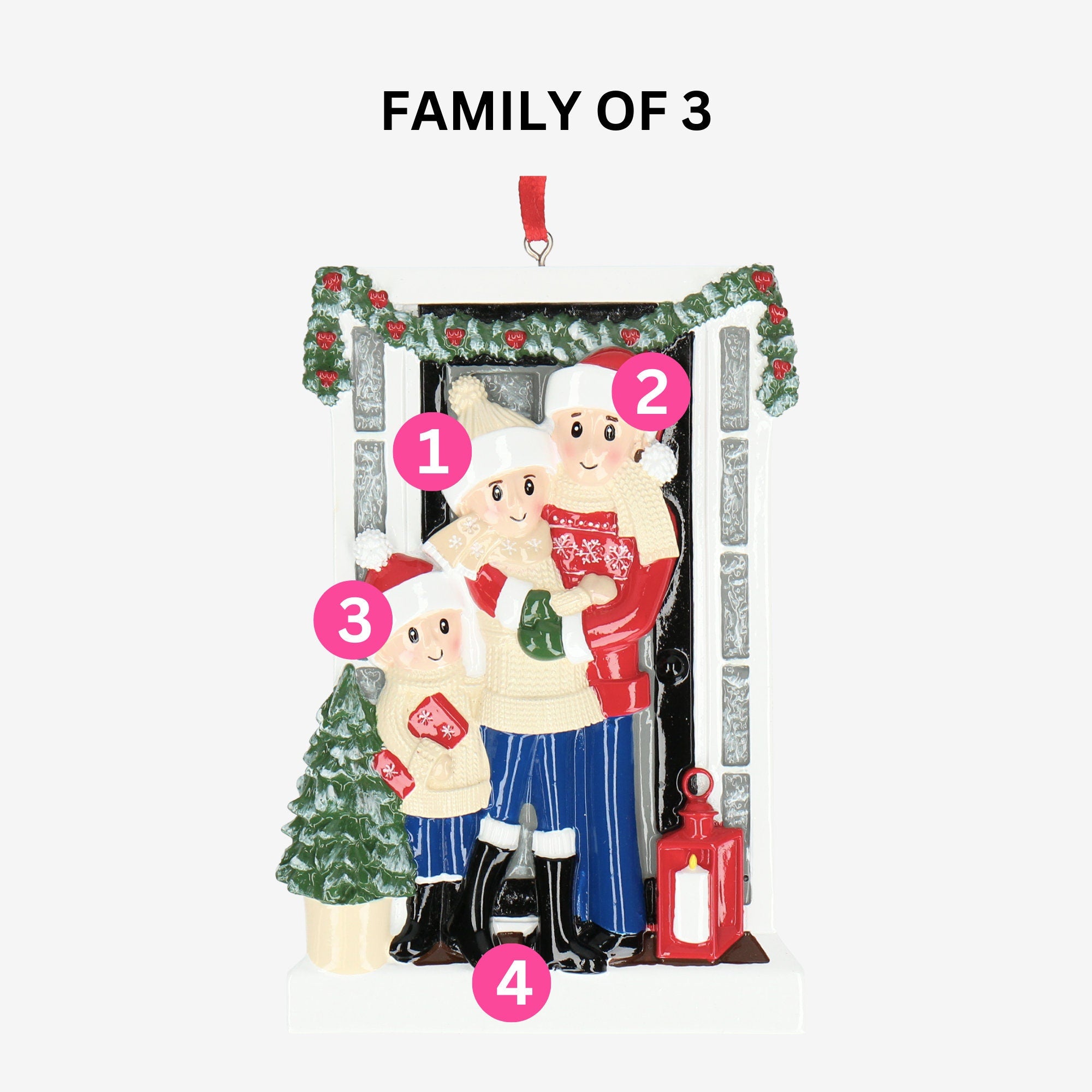 Farm House Christmas Tree Bauble - Add Five Names | Christmas Decor