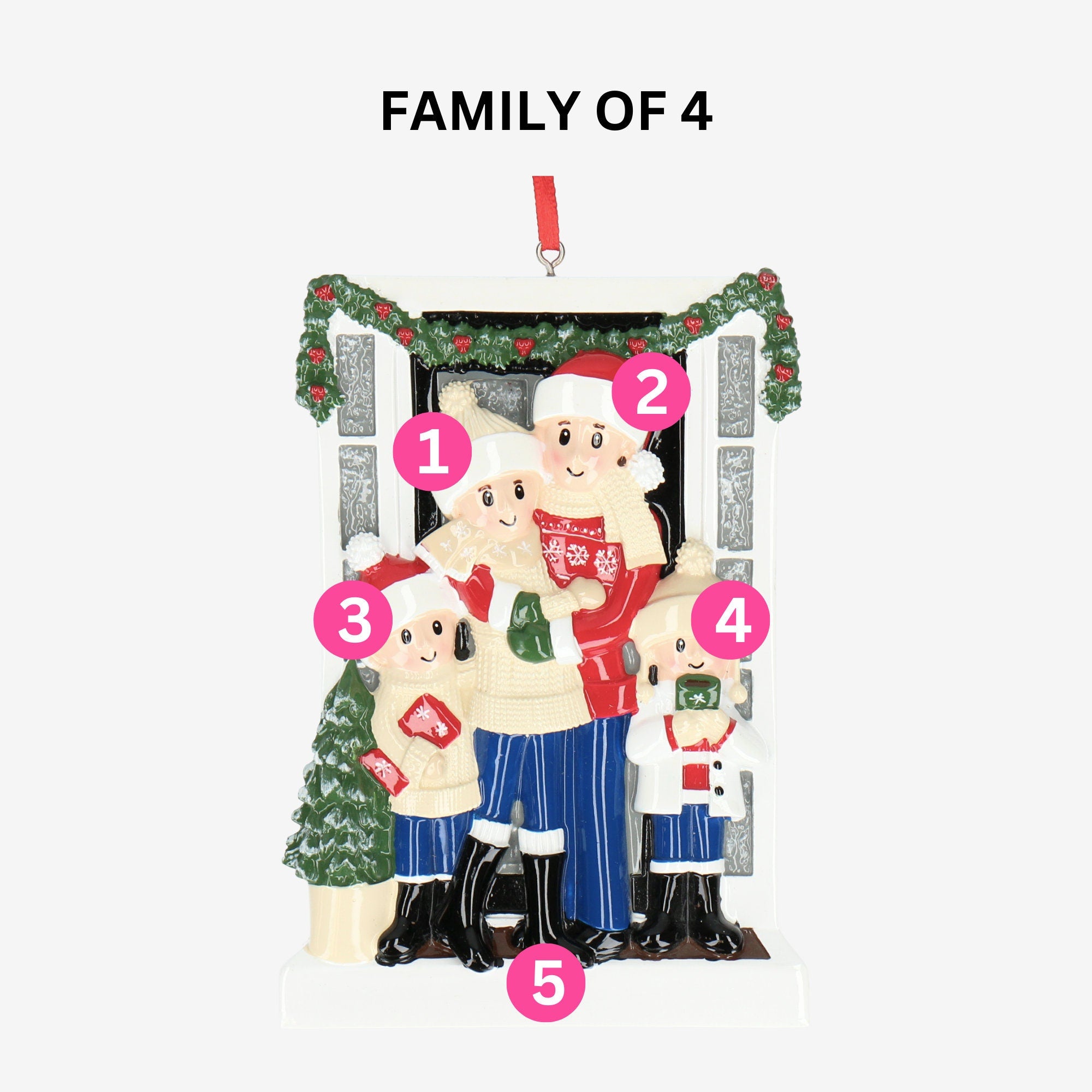 Farm House Christmas Tree Bauble - Add Five Names | Christmas Decor