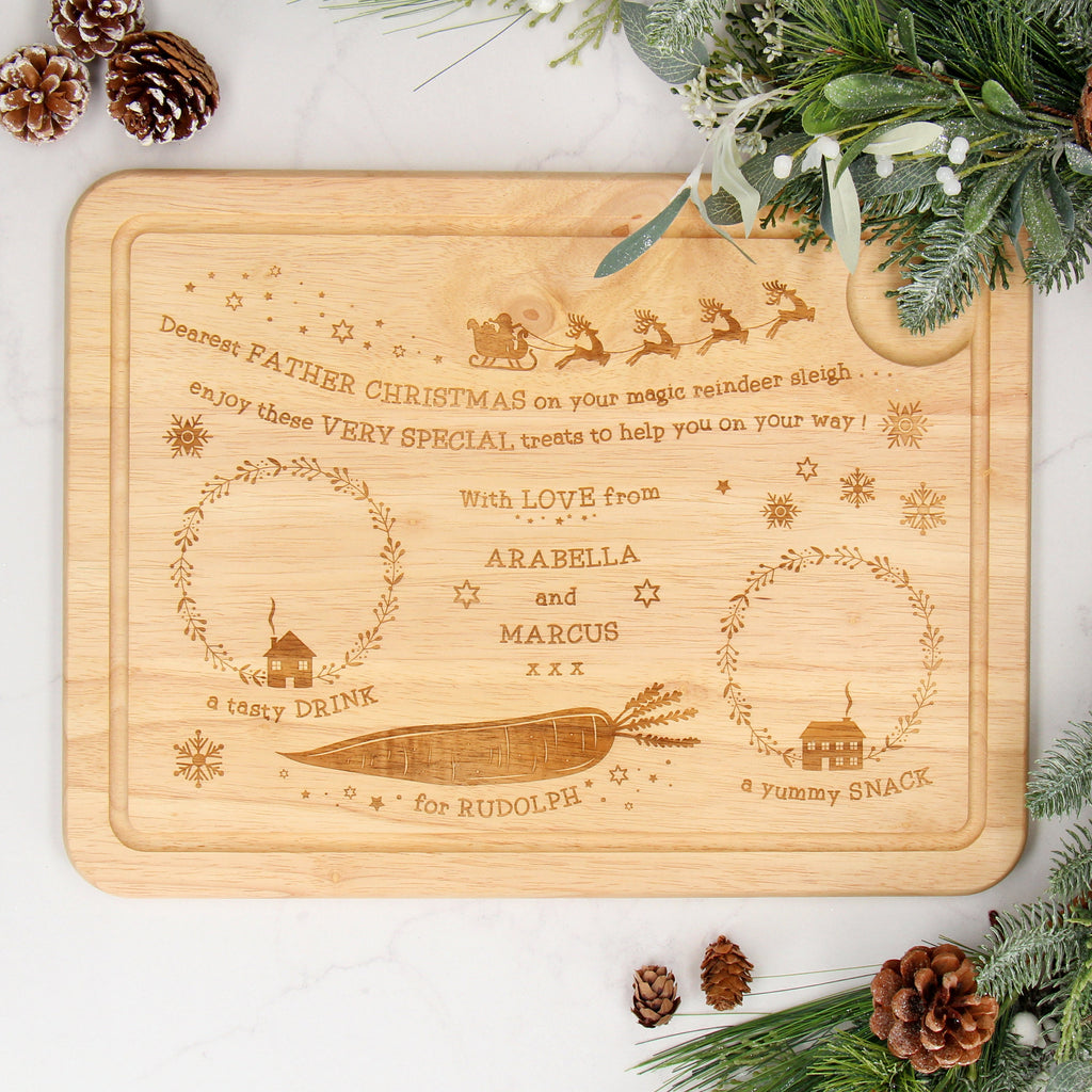 Personalised Laser Wooden Christmas Eve Treat Board | Santa Treat | Fun for Kids