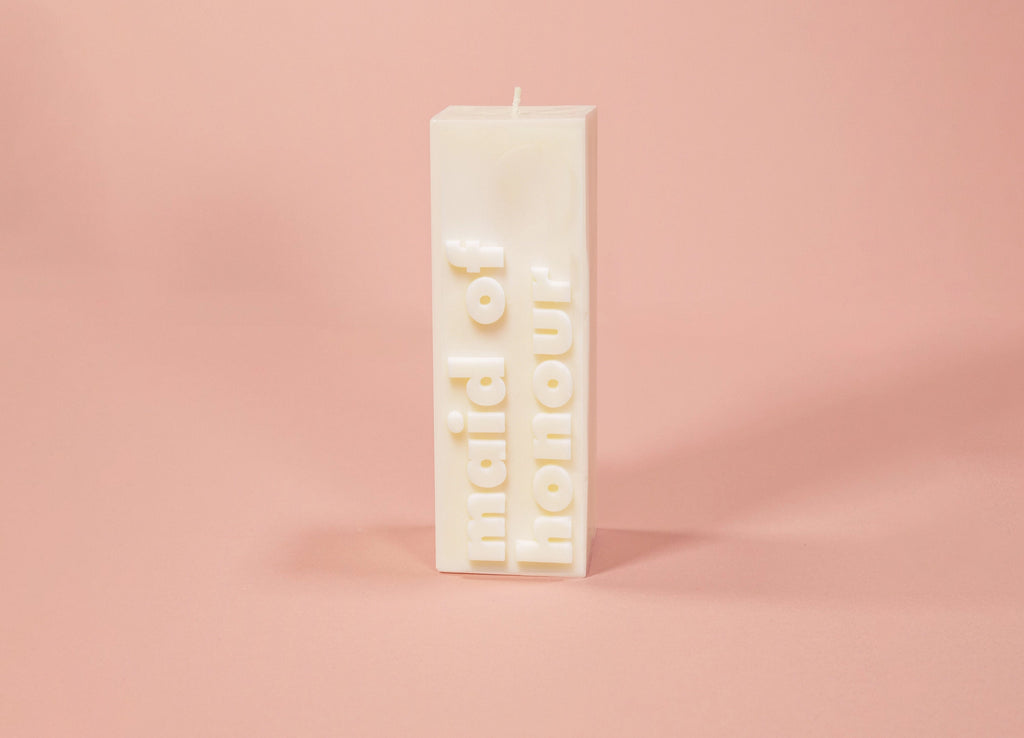 Maid of Honour Candle - Debossed Design | Pink & Cream | Perfect Maid of Honour Gift | Soy Wax