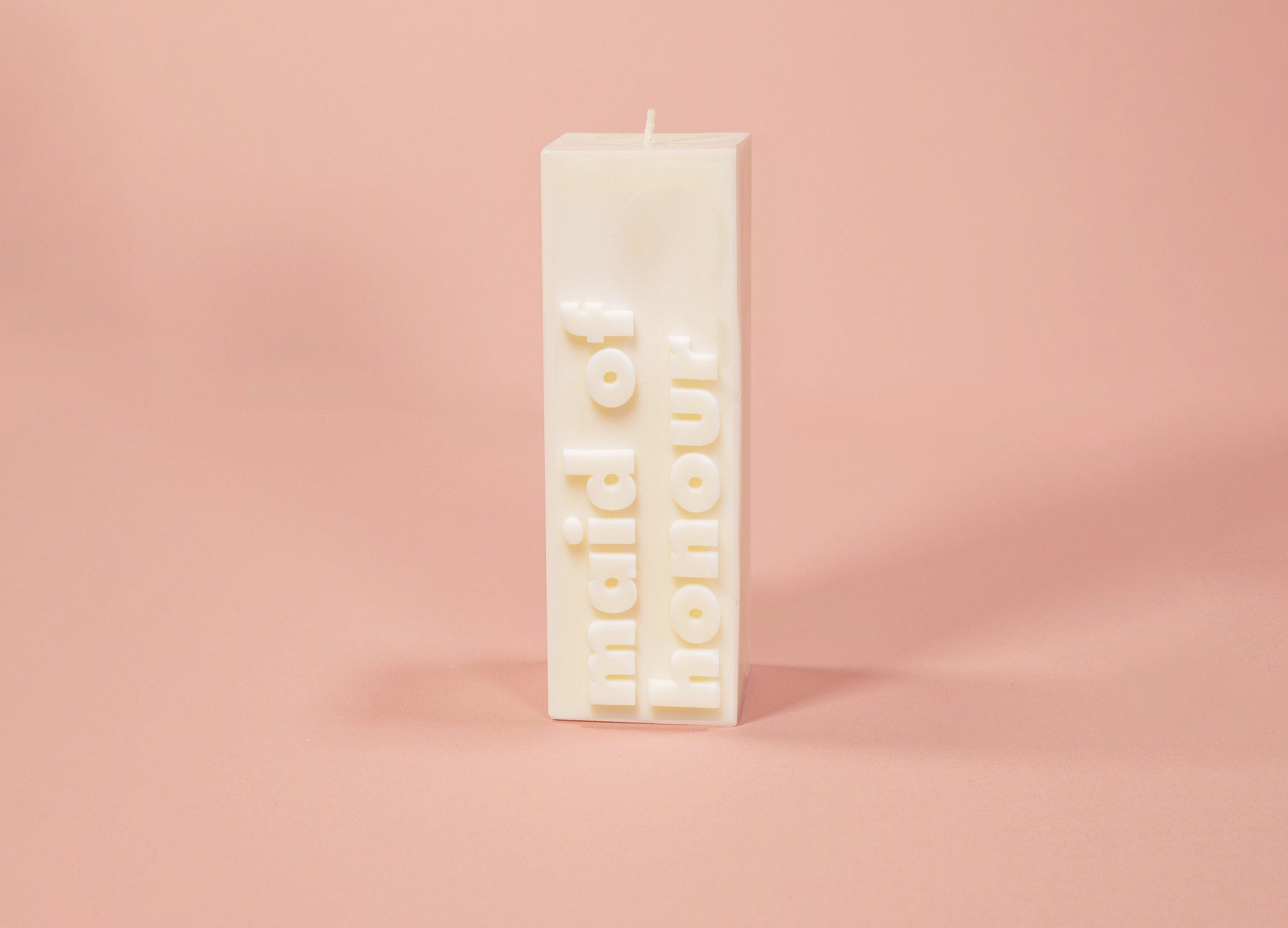 Maid of Honour Candle - Debossed Design | Pink & Cream | Perfect Maid of Honour Gift | Soy Wax
