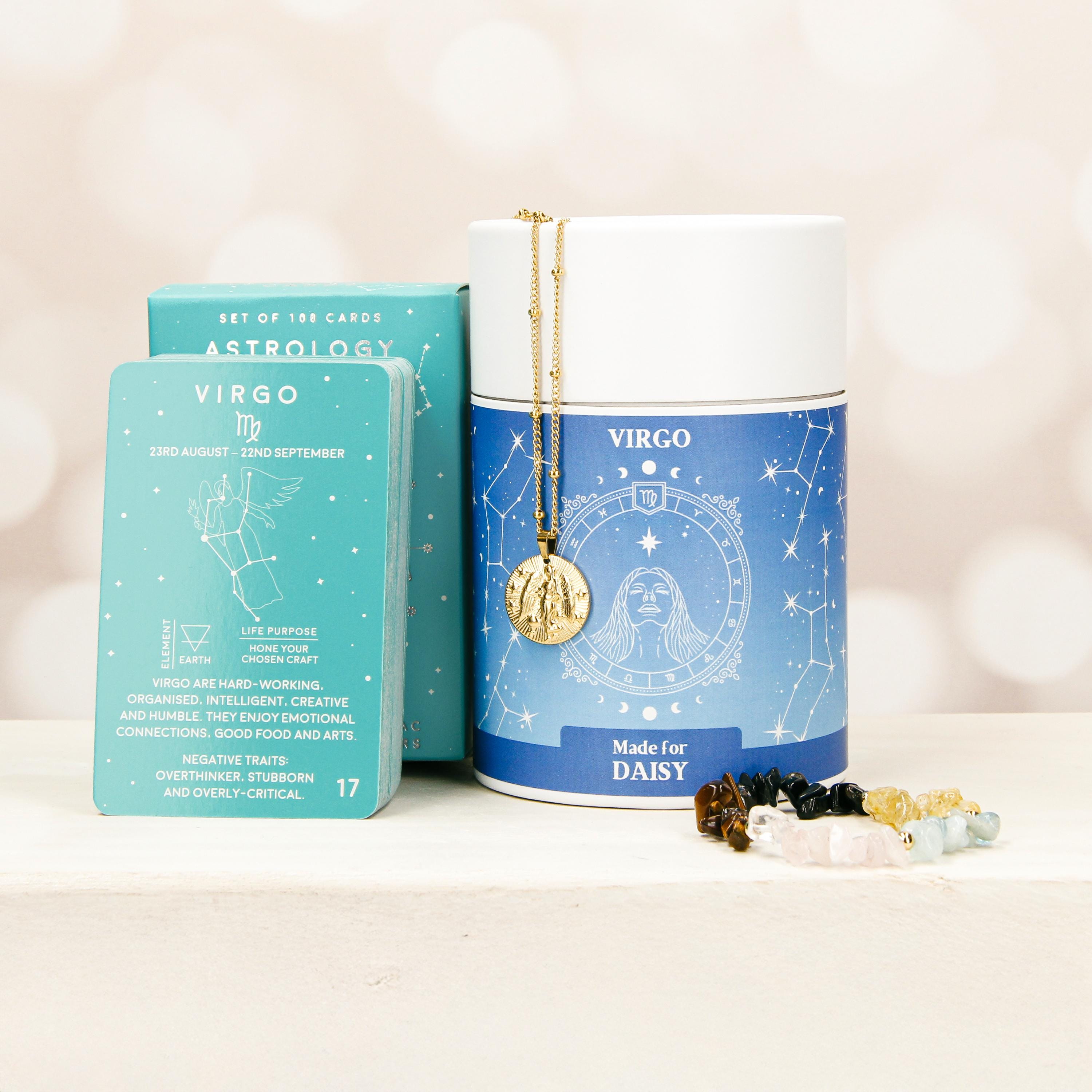 Personalised Virgo Birthday Tin with Necklace and Bracelet