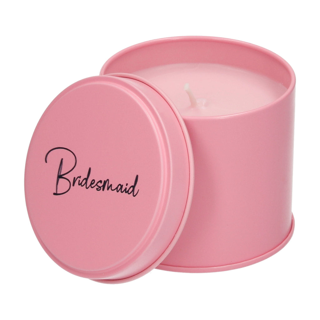 Pink Bridesmaid Candle Pink Tin - Scented Soy Wax | Bridesmaid Gift | Wedding Gift