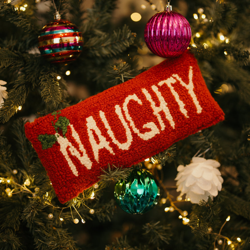 Handmade Naughty / Nice Cushion - Christmas Stocking FIller