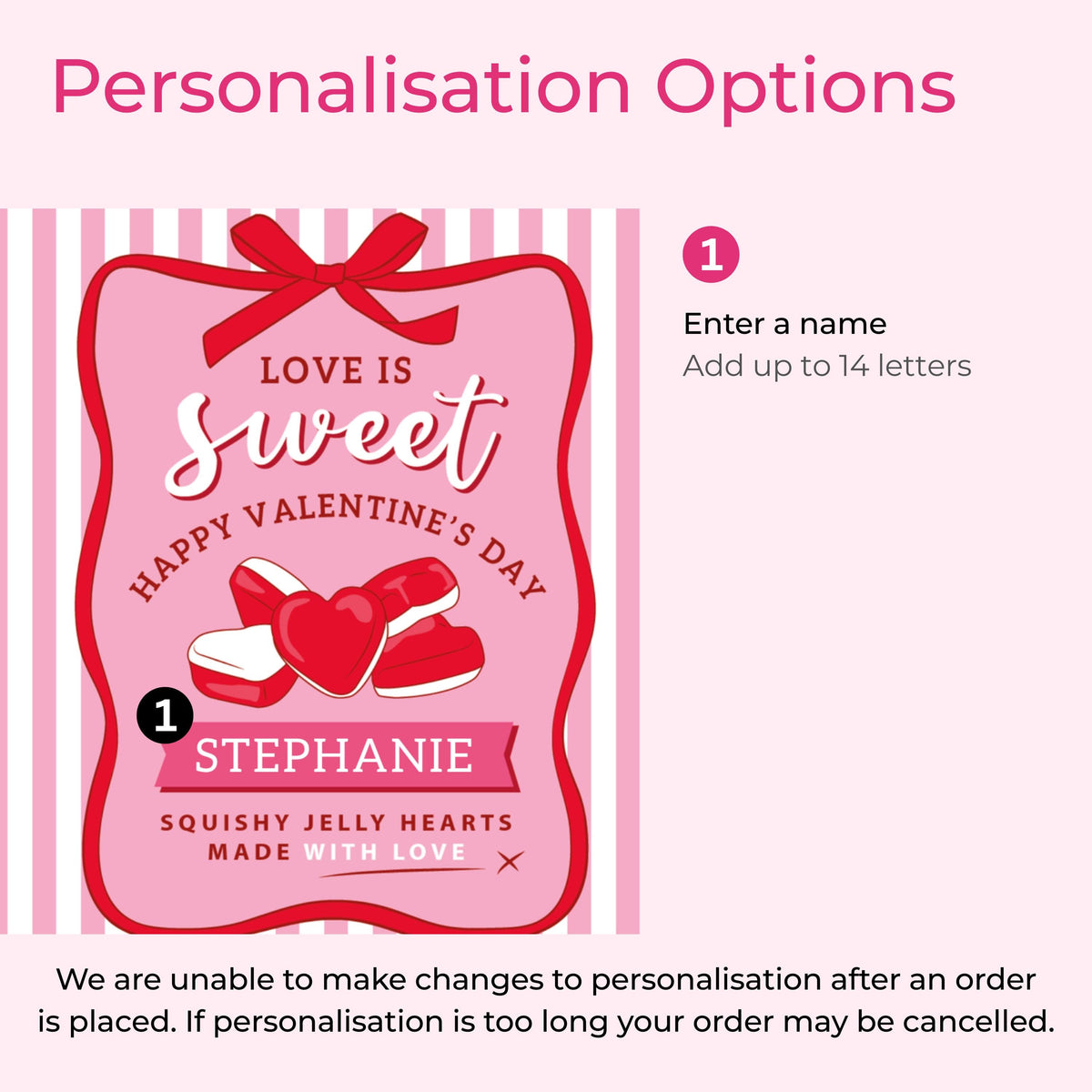 Personalised Jelly Hearts Retro Sweets Tin Valentine's Gift