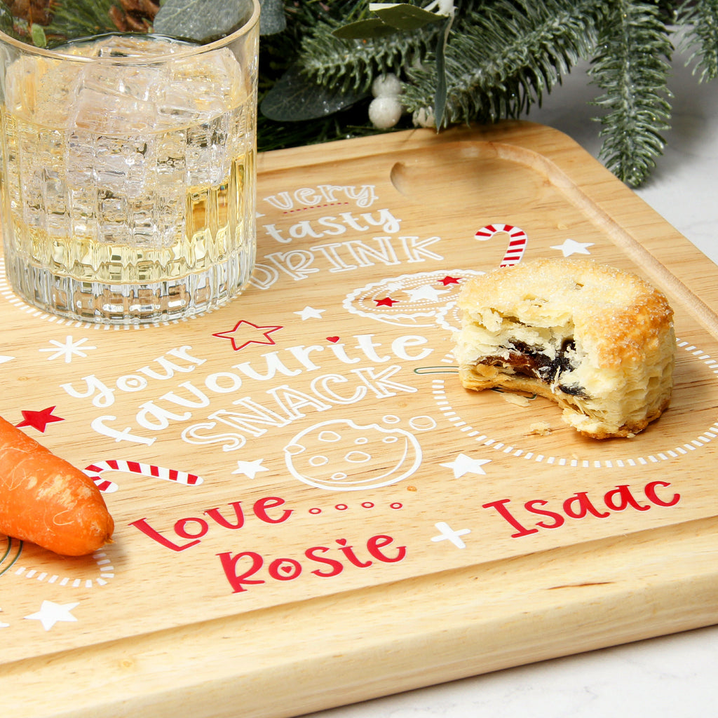 Personalised Christmas Eve Wooden Treat Board for Santa