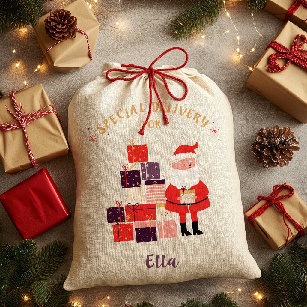 Personalised Christmas Sack - Santa Special Delivery | Christmas Toy Sack for Kids | Small/Large