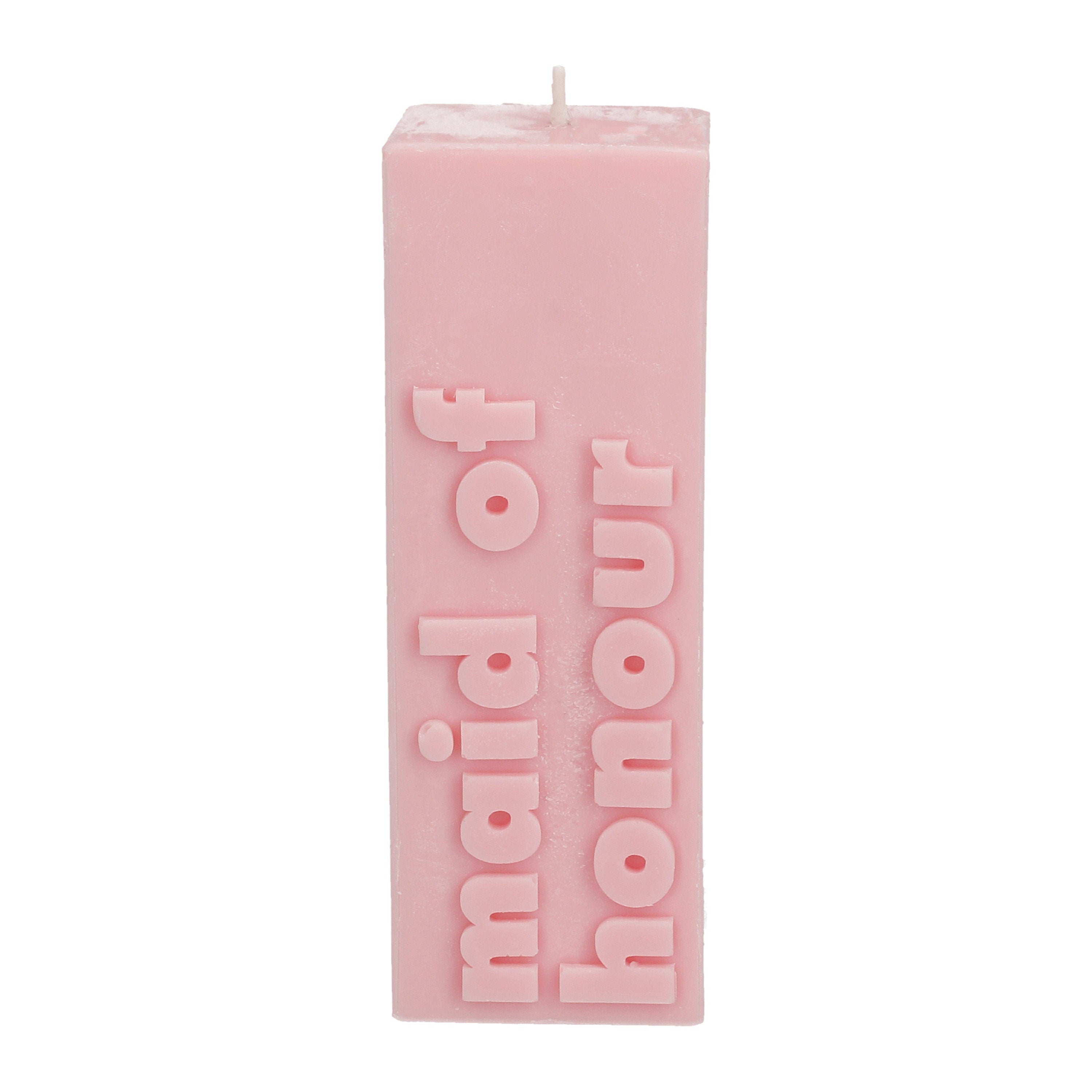 Maid of Honour Candle - Debossed Design | Pink & Cream | Perfect Maid of Honour Gift | Soy Wax