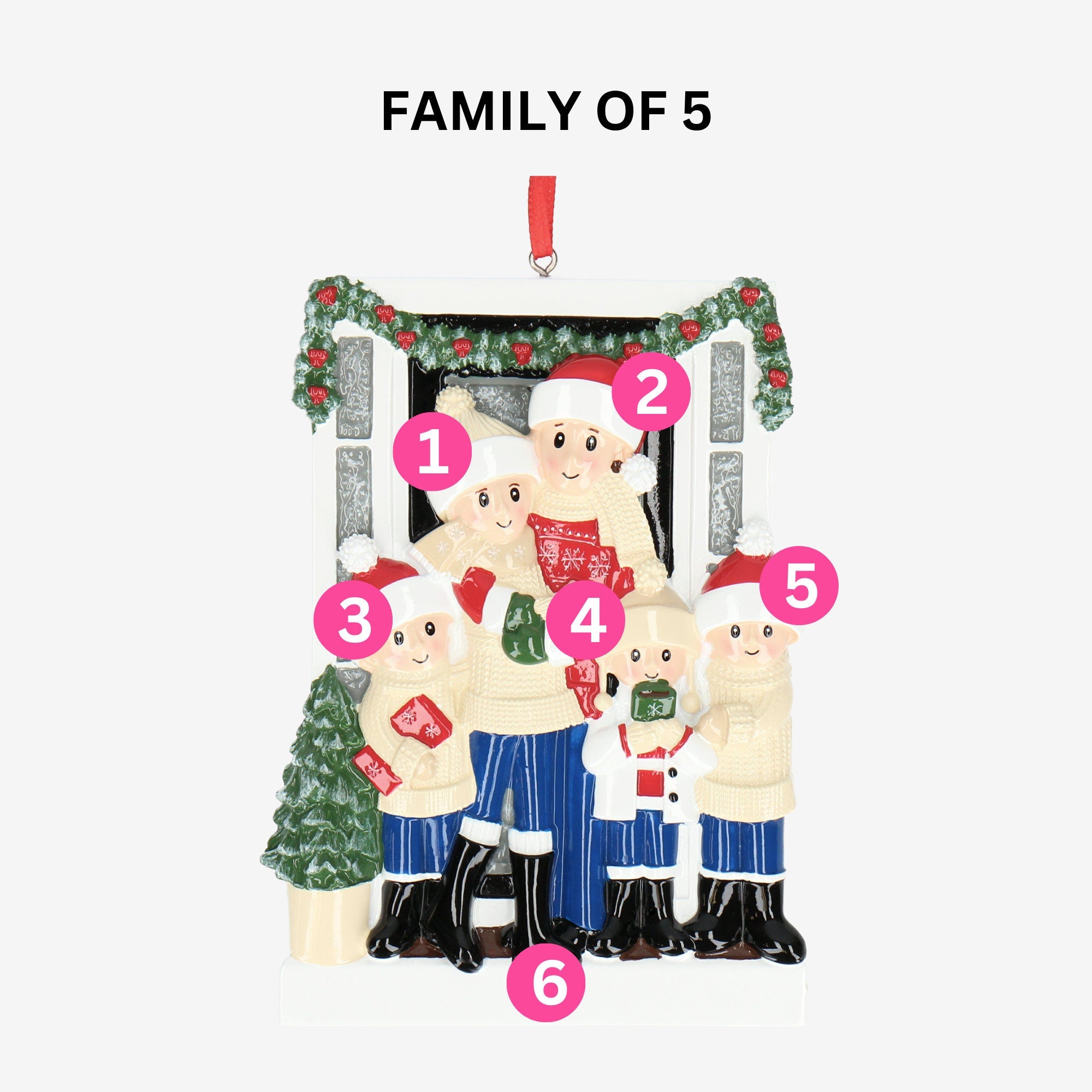 Farm House Christmas Tree Bauble - Add Five Names | Christmas Decor