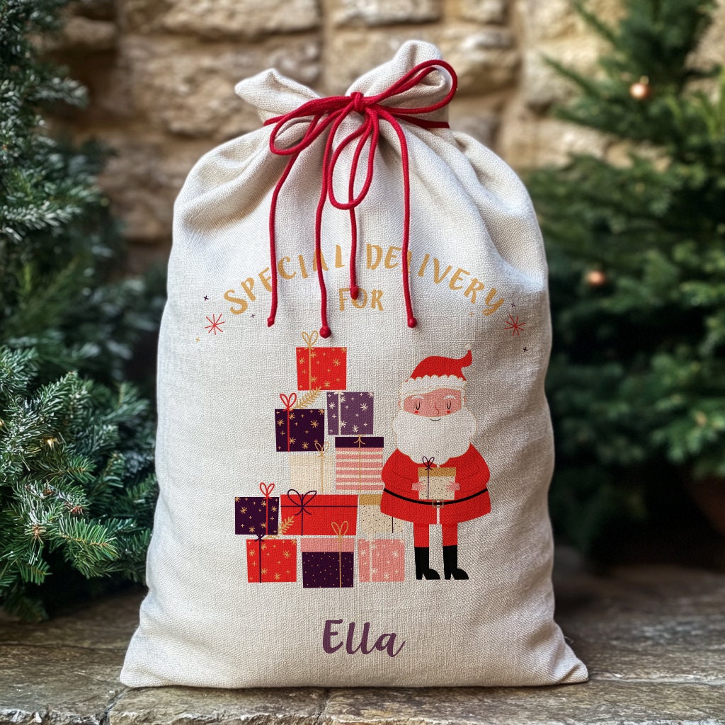 Personalised Christmas Sack - Santa Special Delivery | Christmas Toy Sack for Kids | Small/Large