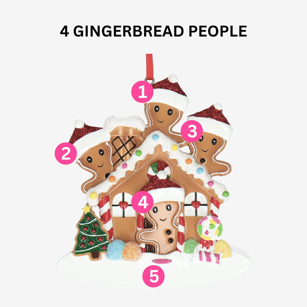 Gingerbread House Christmas Bauble - Personalise with 3 Names | Christmas Decor