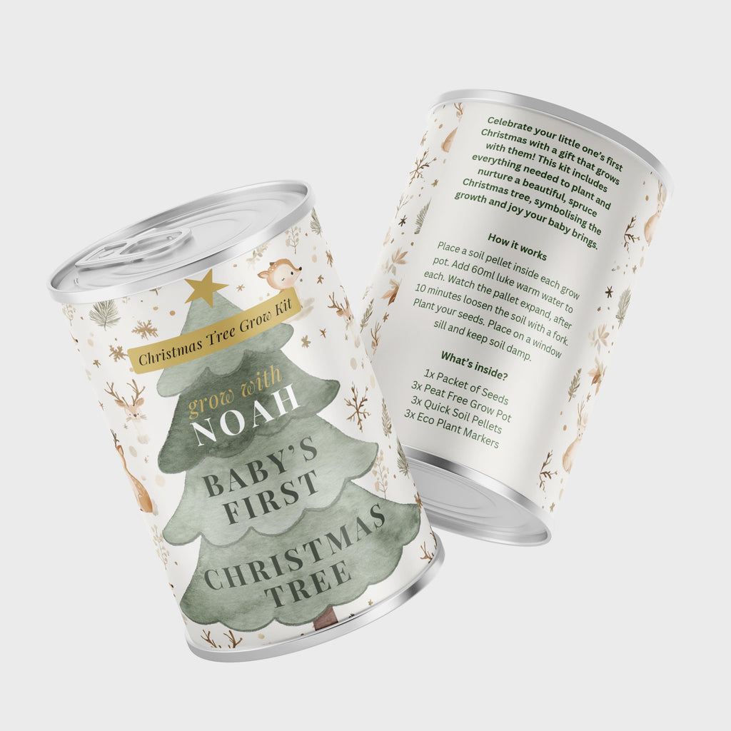 Personalised Baby's First Christmas Tree - Grow Your Own Tree Tin | Secret Santa Gift