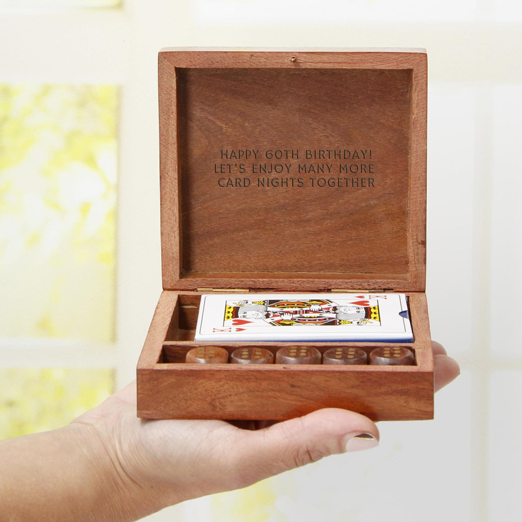 Personalised Engraved Luxury Playing Cards Box Travel Game