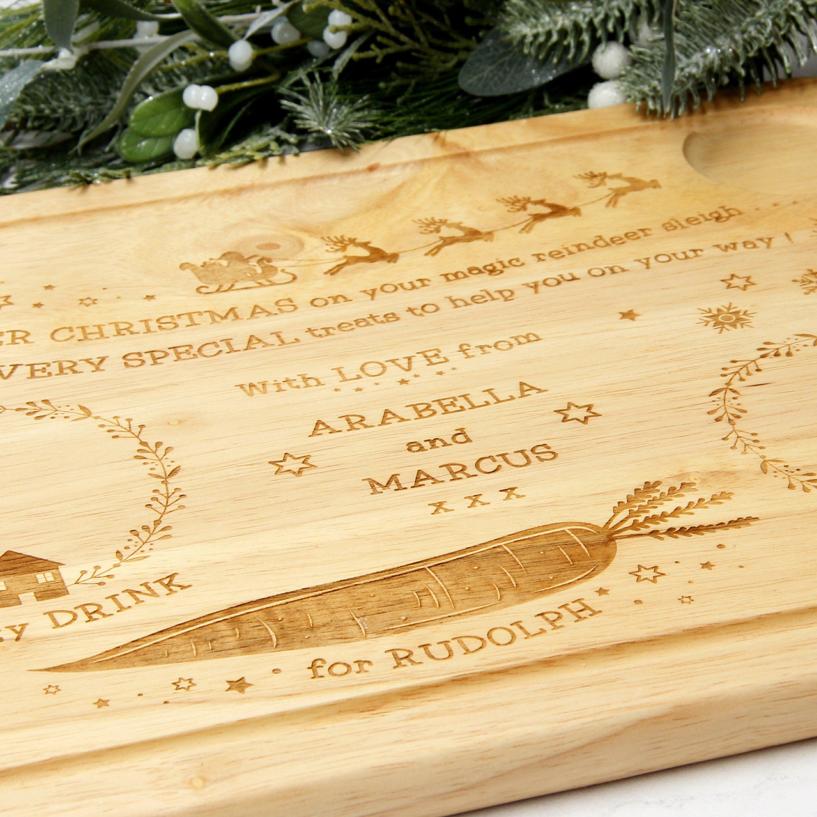 Personalised Laser Wooden Christmas Eve Treat Board | Santa Treat | Fun for Kids