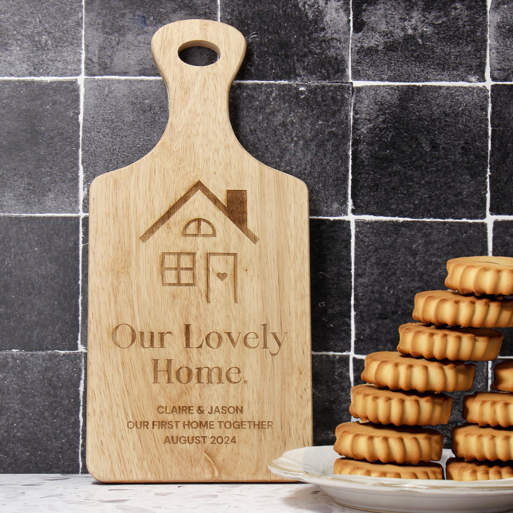 Personalised New Home Engraved Wooden Chopping Board - Small