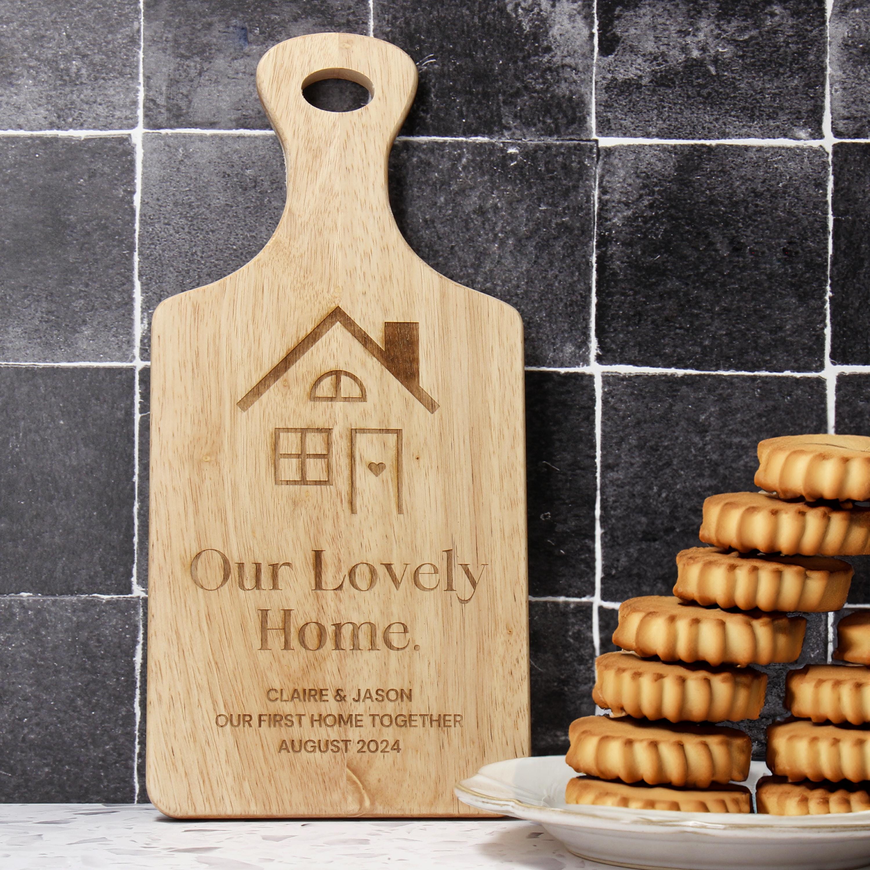 Personalised New Home Engraved Wooden Chopping Board - Small