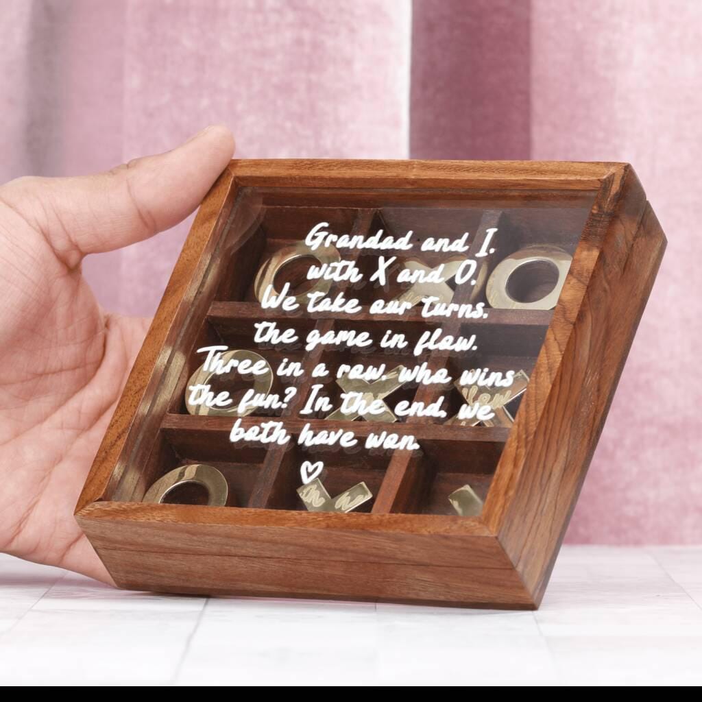 Personalised Luxury Wooden Travel Game - Tic Tac Toe