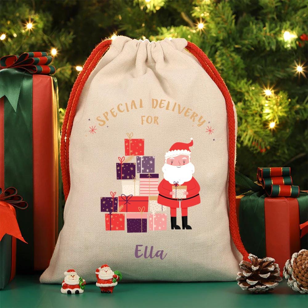 Personalised Christmas Sack - Santa Special Delivery | Christmas Toy Sack for Kids | Small/Large