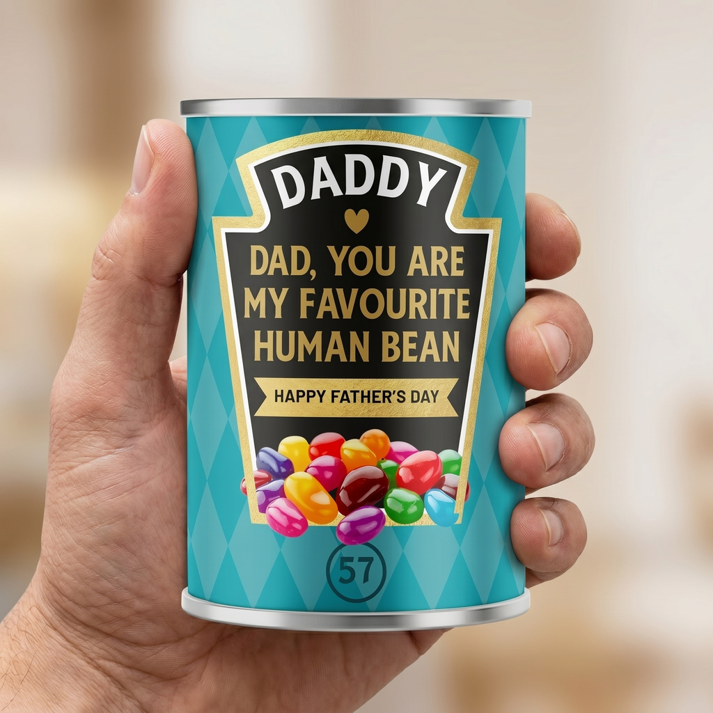 Personalised Father's Day Jelly Beans Tin – Favourite Human Bean