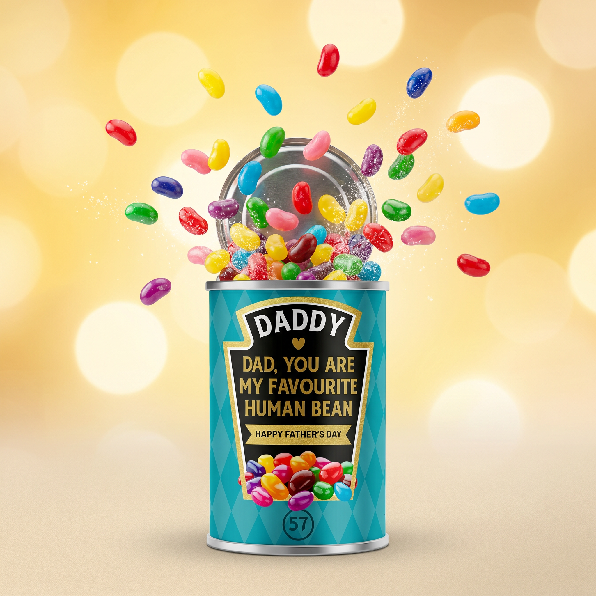 Personalised Father's Day Jelly Beans Tin – Favourite Human Bean Main image