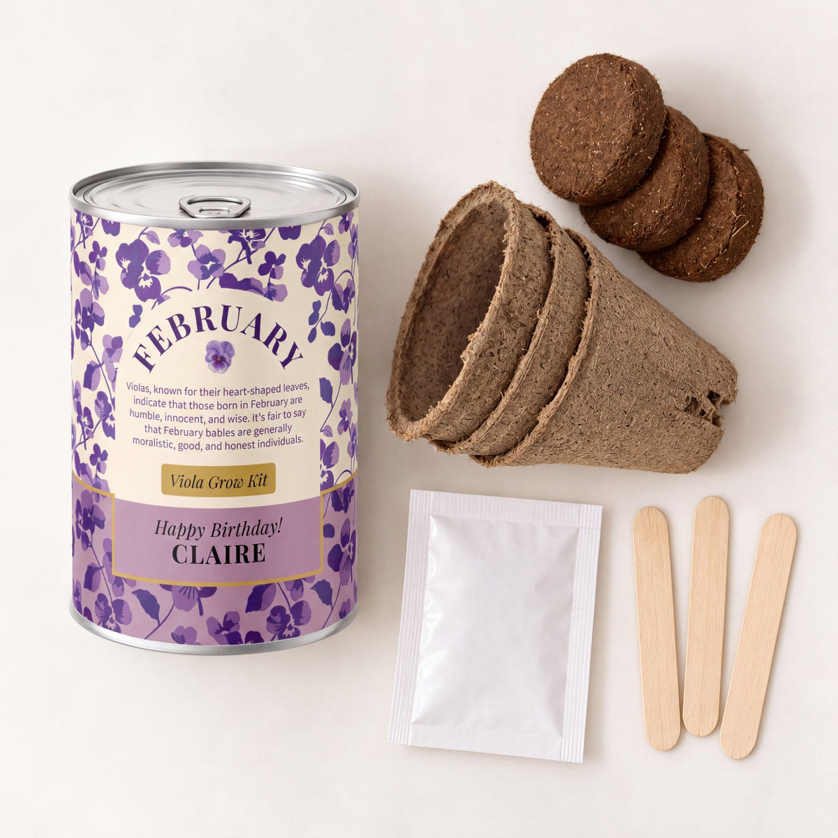 February Birth Flower - Personalised Grow Your Own Flower Gift