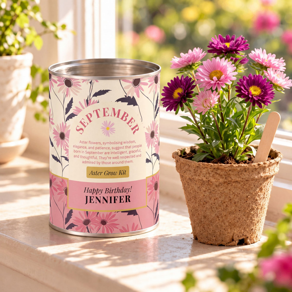 September Birth Flower - Personalised Grow Your Own Flower Gift