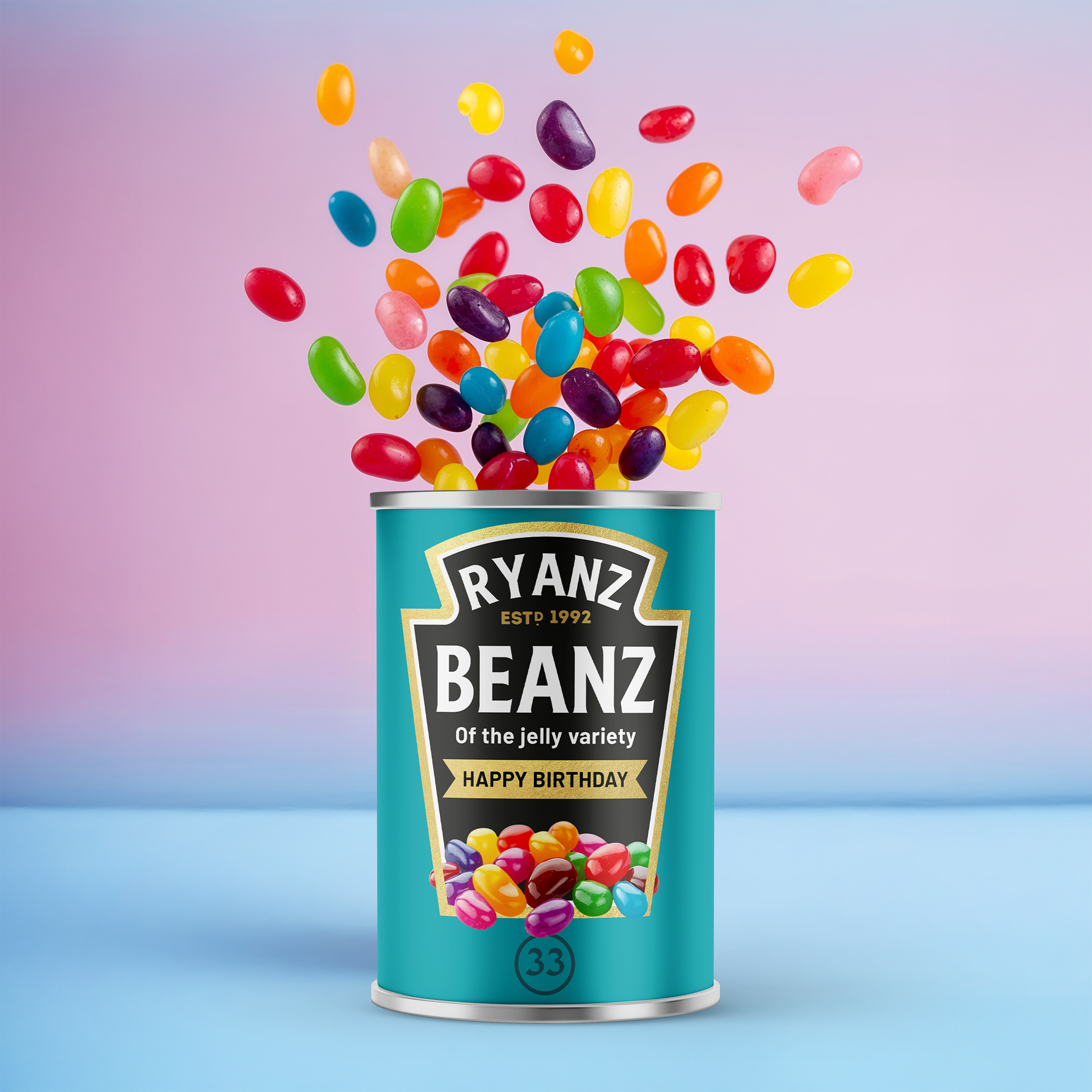 Personalised Beans - Jelly Bean Tin Birthday Gift