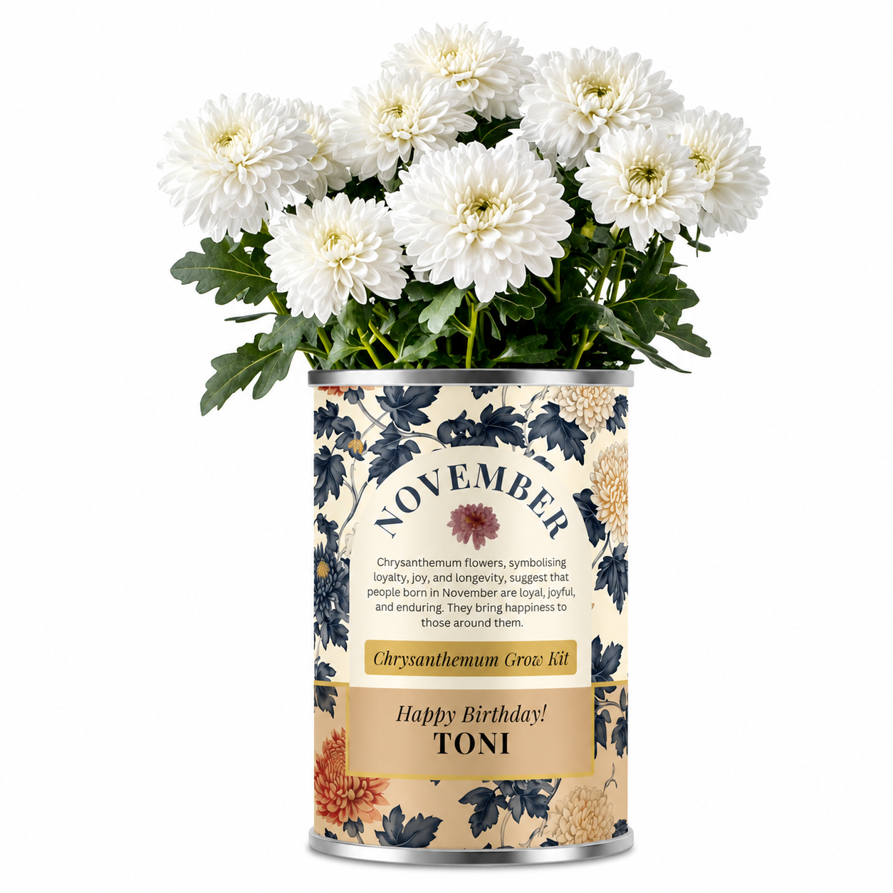 November Birth Flower - Personalised Grow Your Own Flower Gift Main image