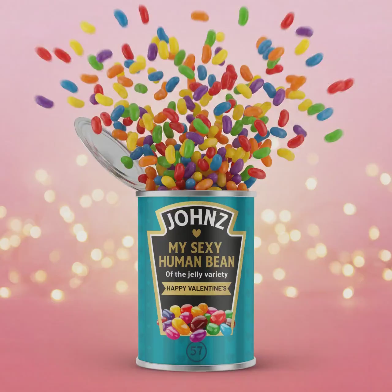Personalised Jelly Beans Sweets Tin Valentine's Gift